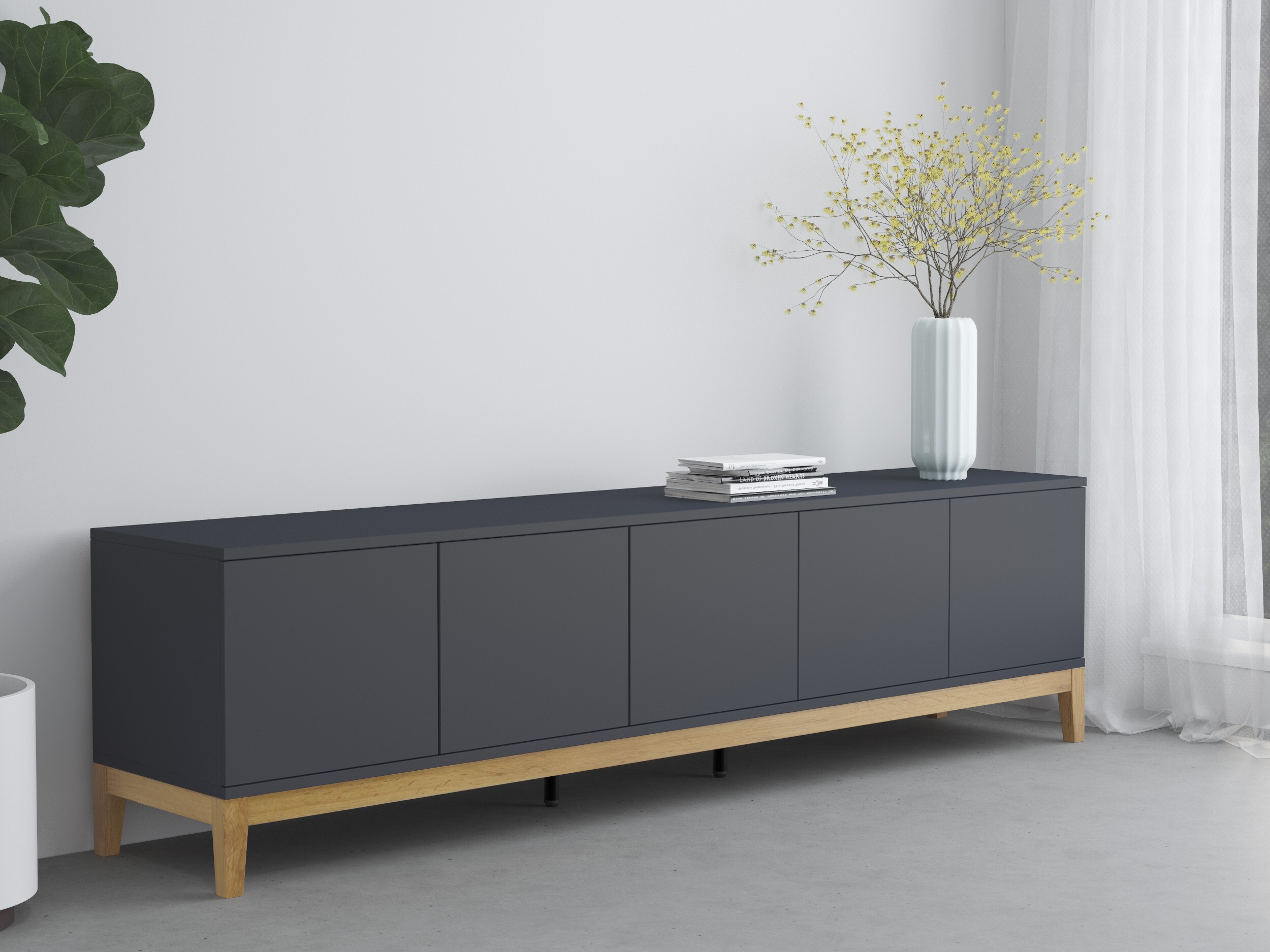 TV stol Felmelo 100 (Siva + Hrast Wotan)