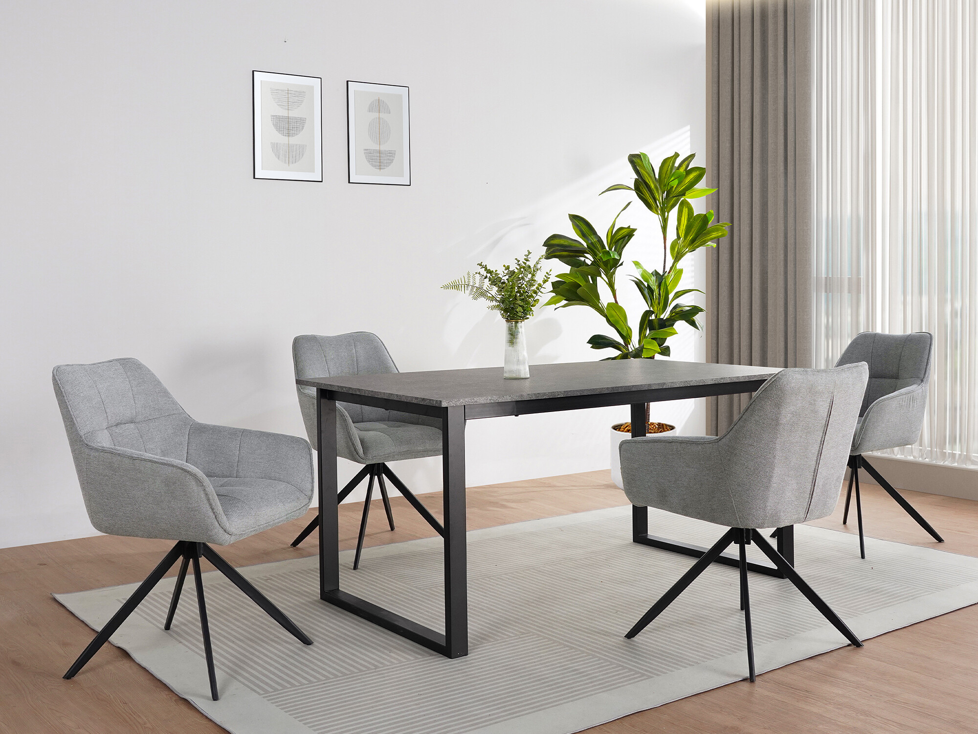 Stol Denton 1538 (Crna + Boja betona)