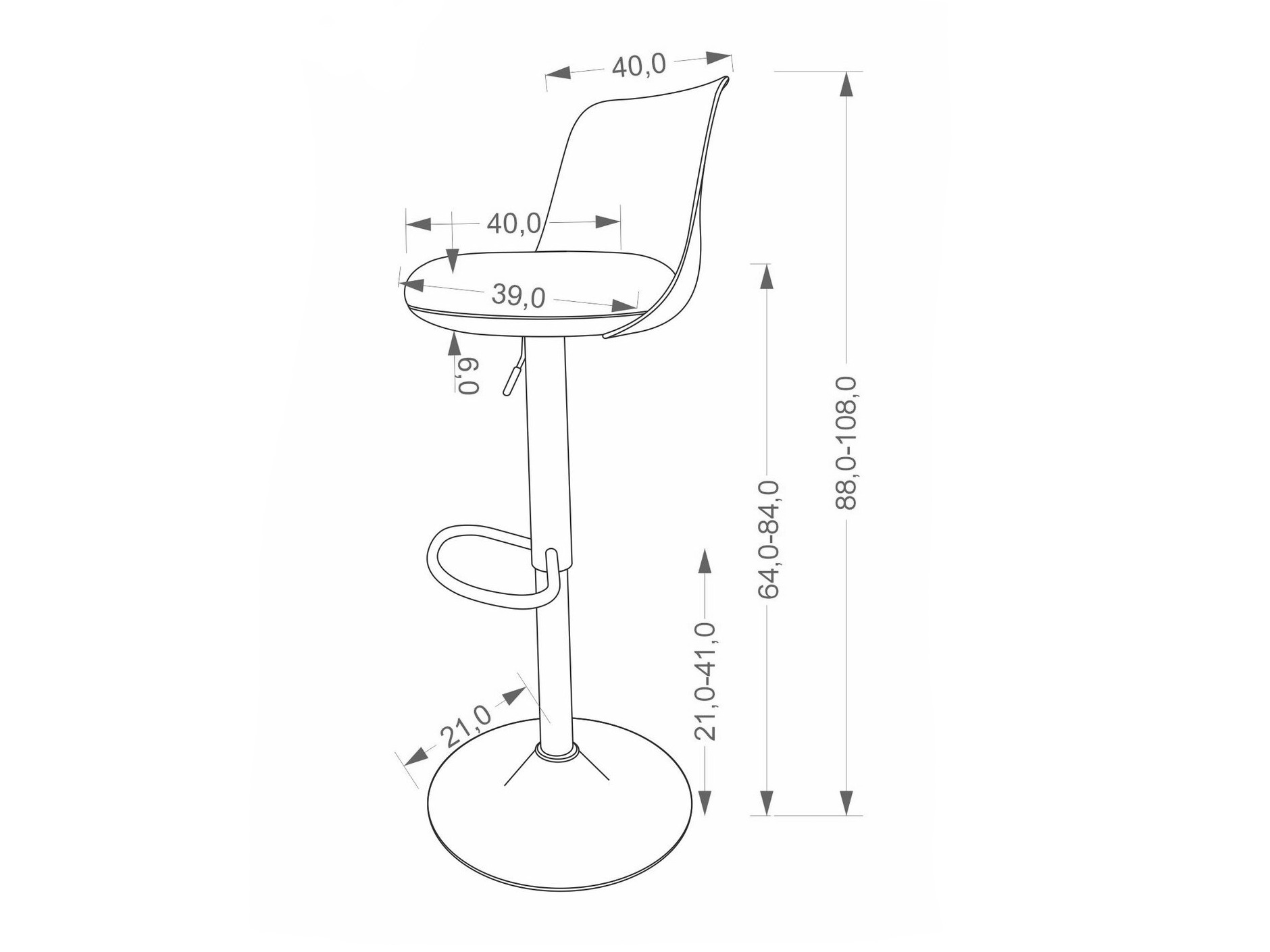 Barska stolica Houston 2104 (Siva + Svijetlo smeđa)