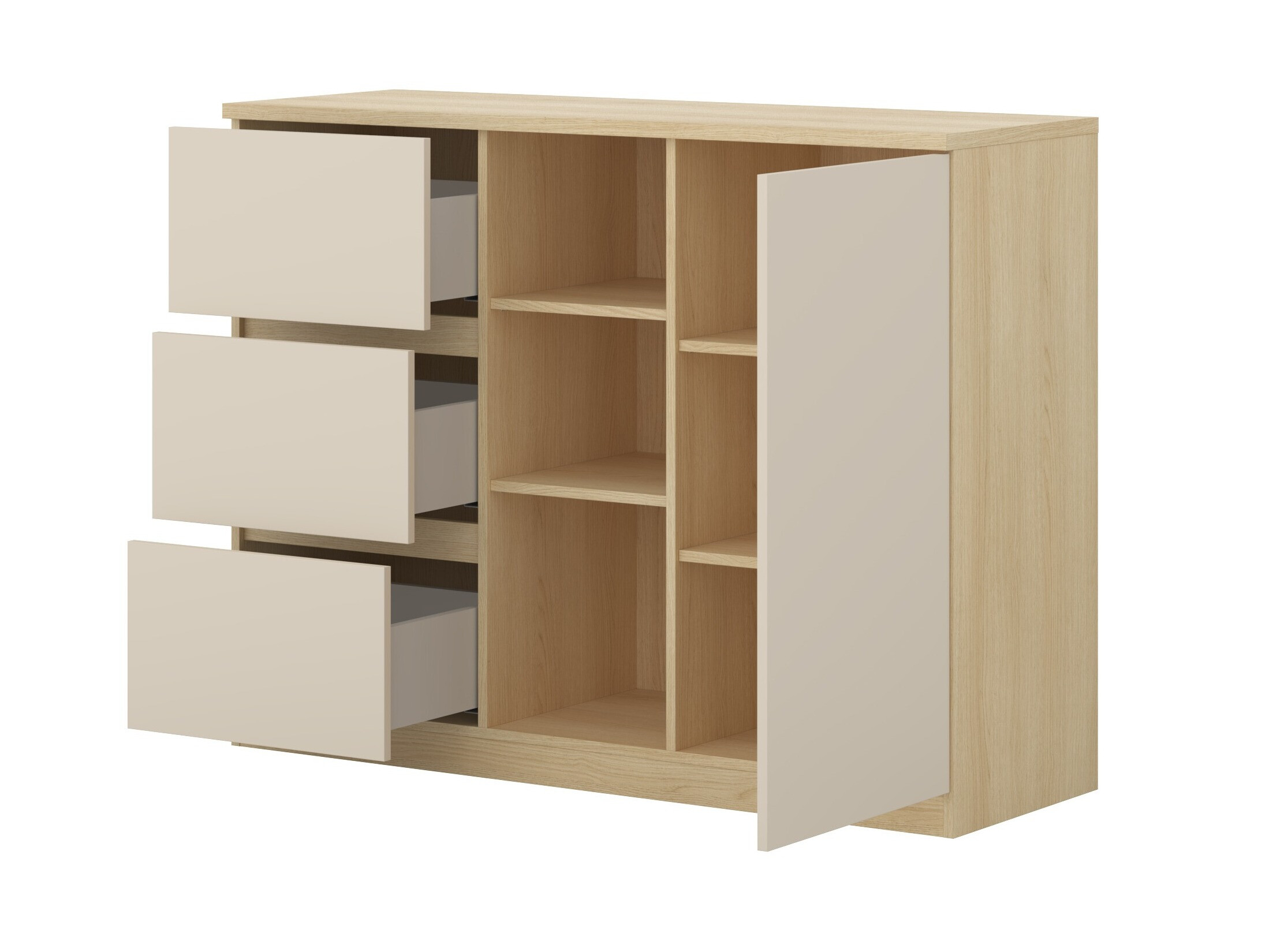 Komoda Nolcala 109 (Hrast + Bež)