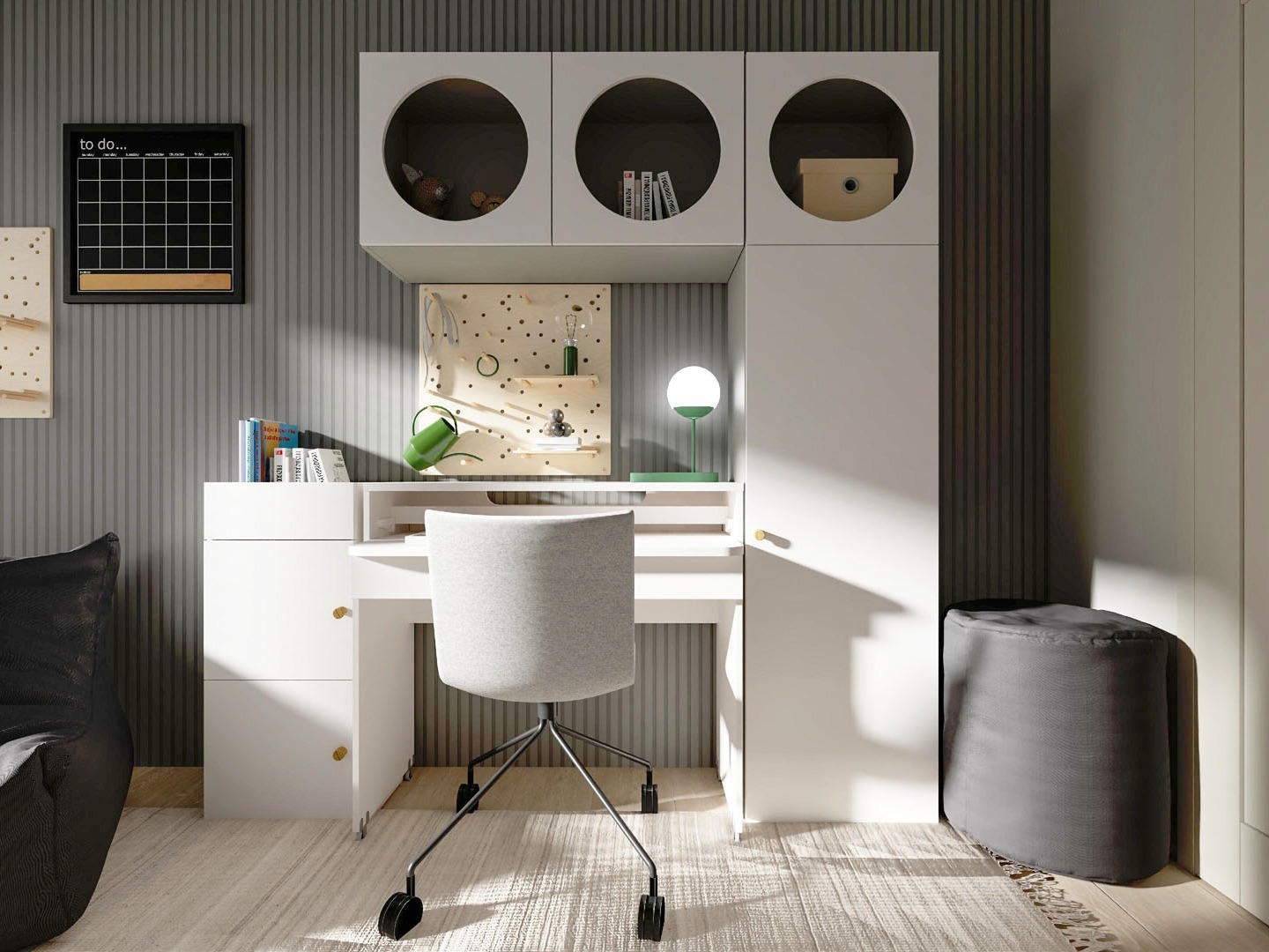 Polica Tornolo 104 (Siva + Bijela)