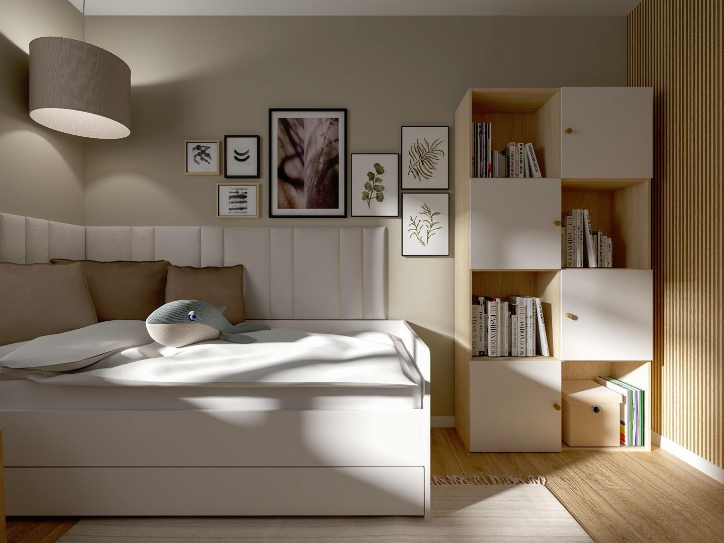 Polica Tornolo 120 (Svijetli hrast + Bijela)