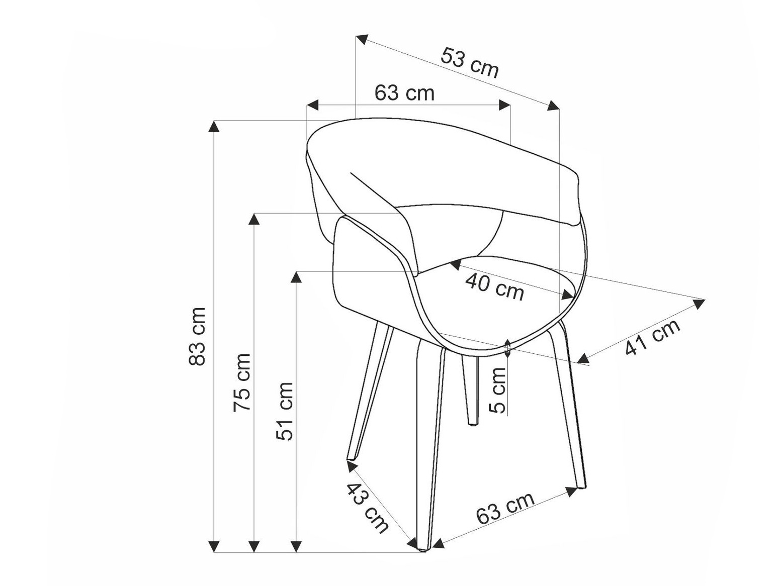 Stolica Houston 1597 (Siva + Orah)