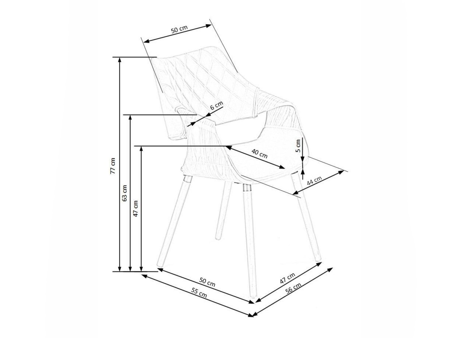 Stolica Houston 720 (Svijetlo drvo + Crna)