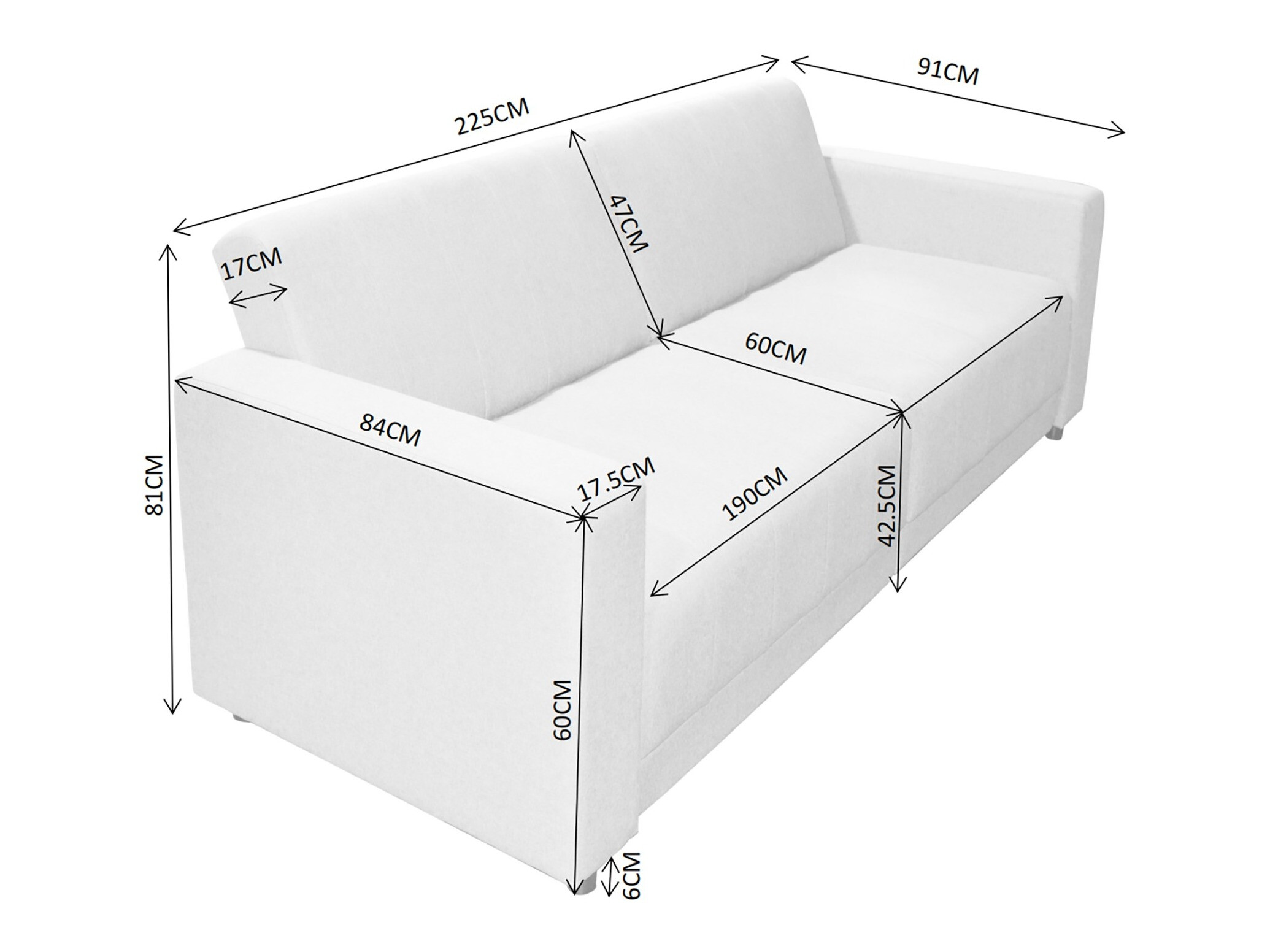 Kauč na razvlačenje Tulsa 679 (Krem)