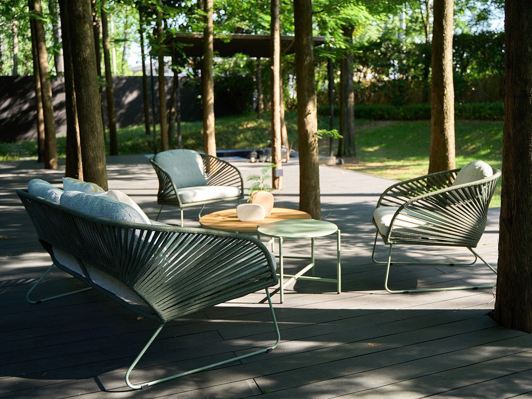 Set vrtnog namještaja Brea 298 (Siva + Zelena)