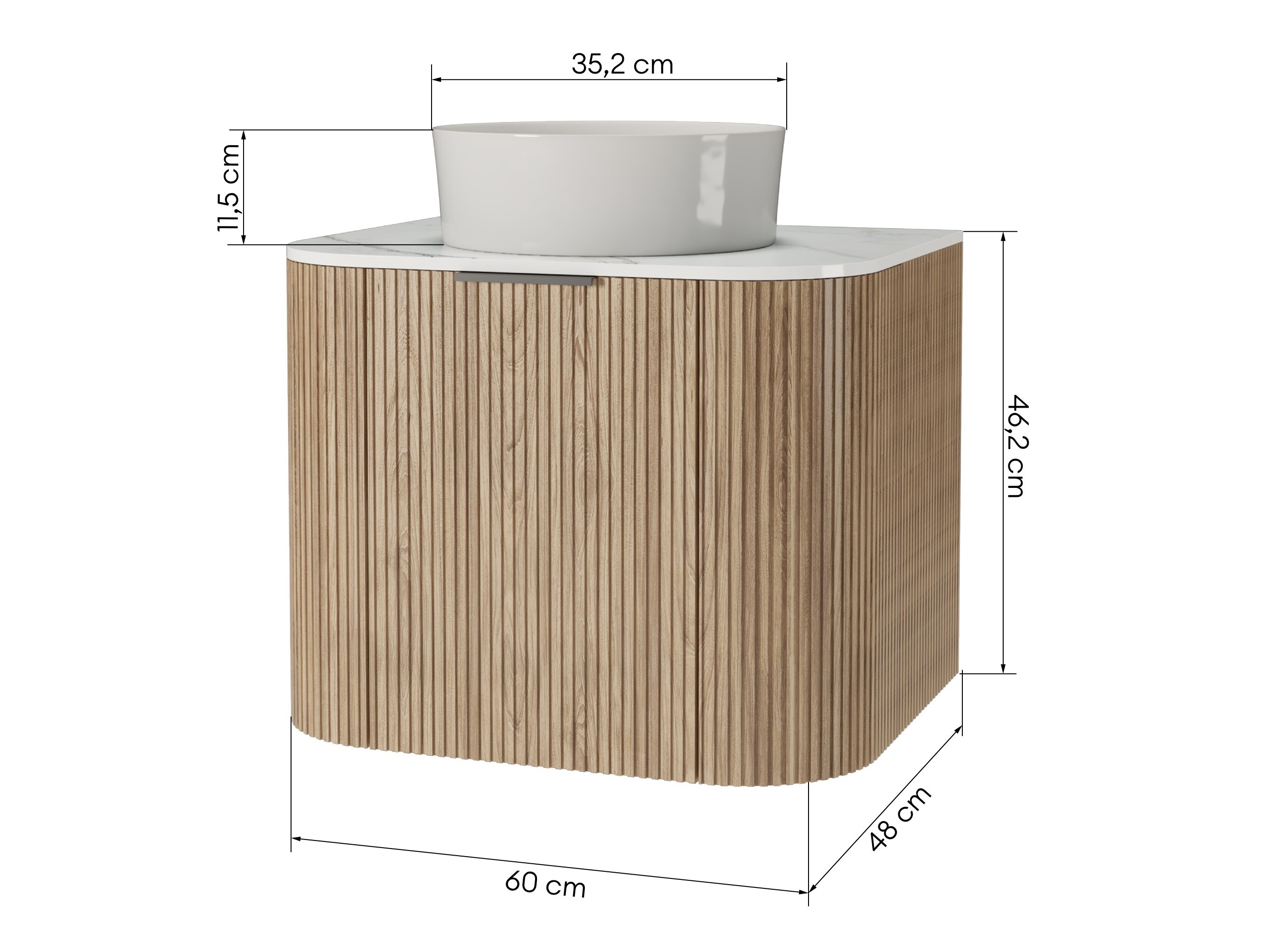 Zidni ormarić za umivaonik Burleson 624