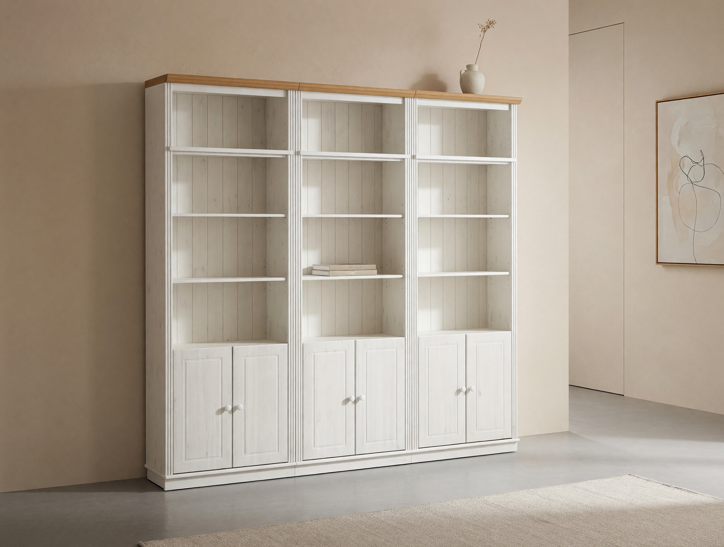 Set polica Saltoro 117 (Bijela + Hrast u boji meda)