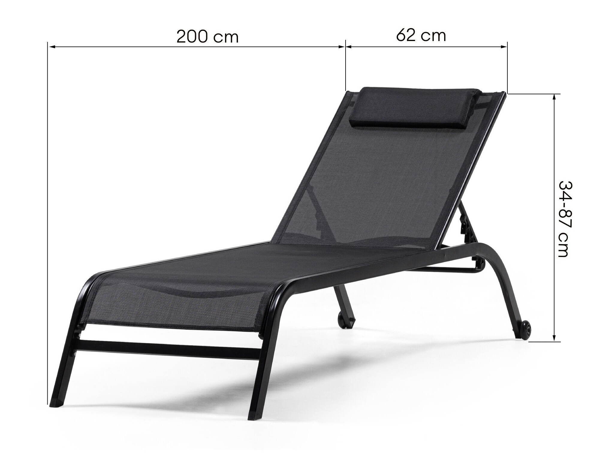 Vrtna ležaljka Burleson 641 (Crna)