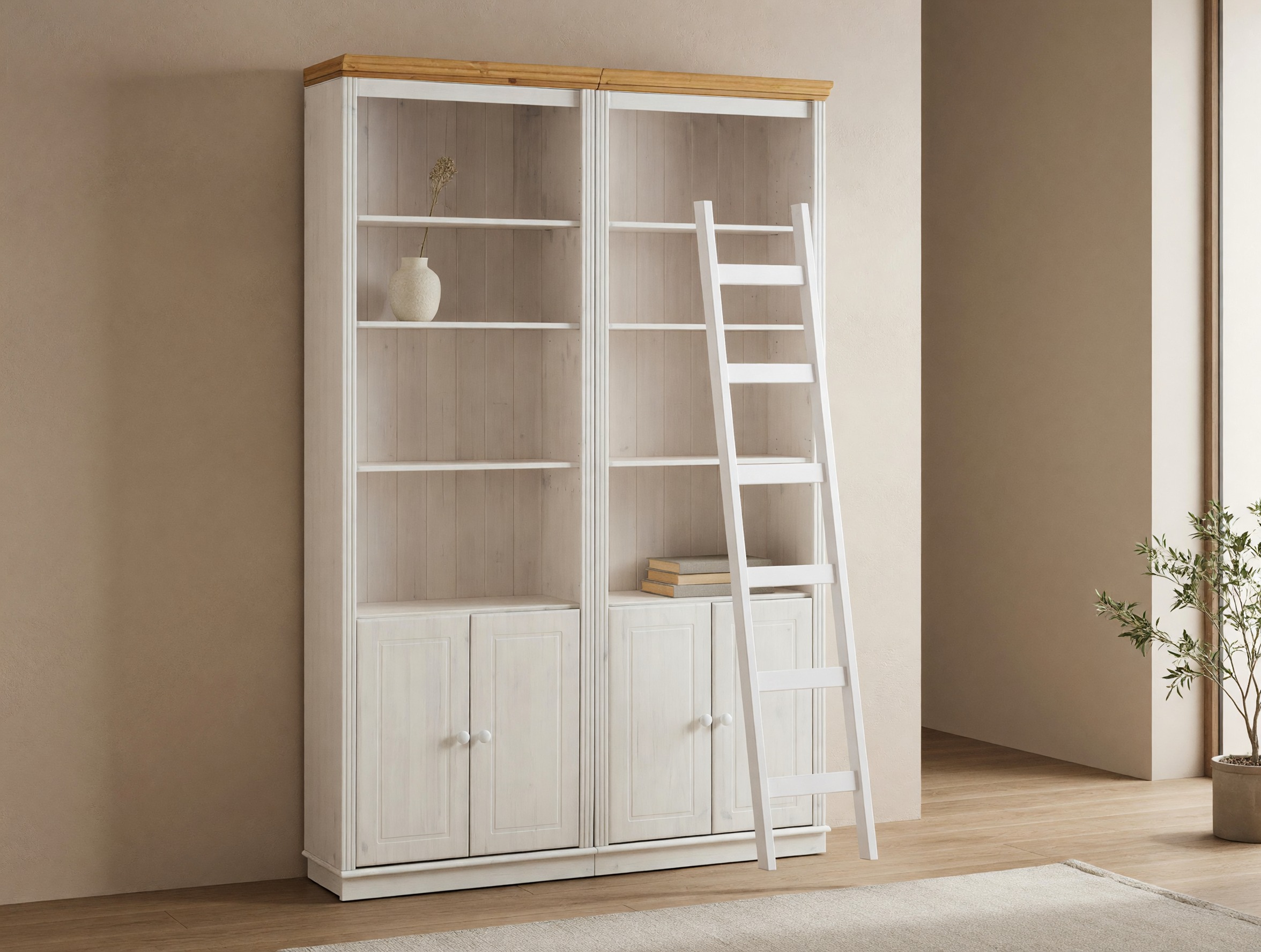 Set polica Saltoro 118 (Bijela + Hrast u boji meda)