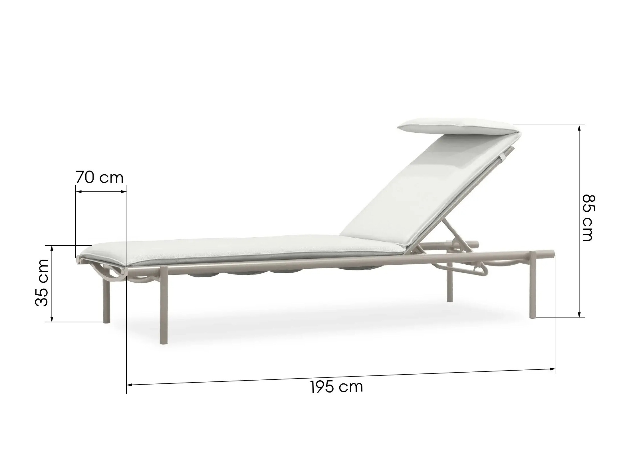 Vrtna ležaljka Burleson 653 (Svijetlo siva + Svijetlo bež)