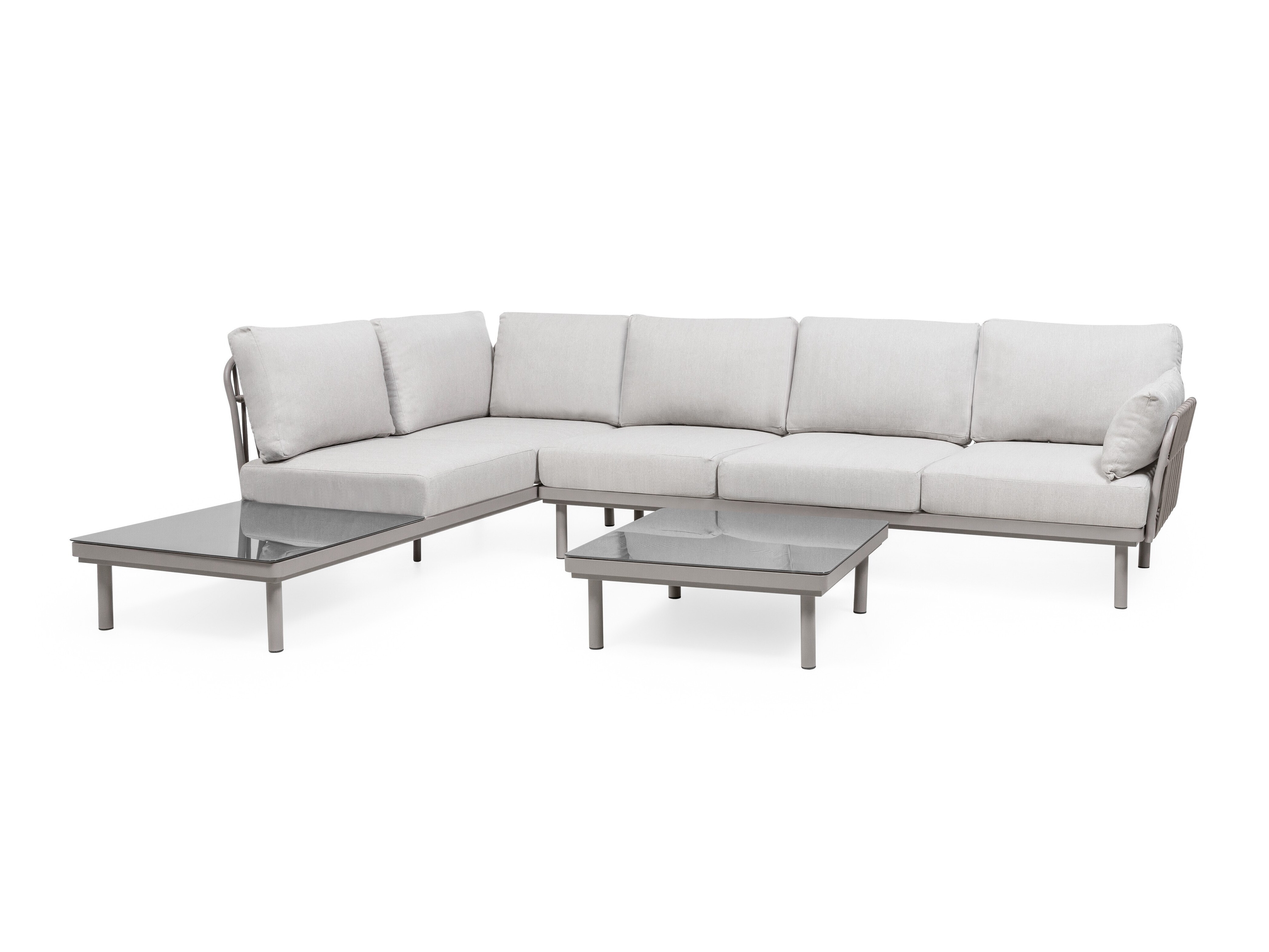 Set vrtnog namještaja Burleson 659 (Svijetlo bež + Sivo bež)