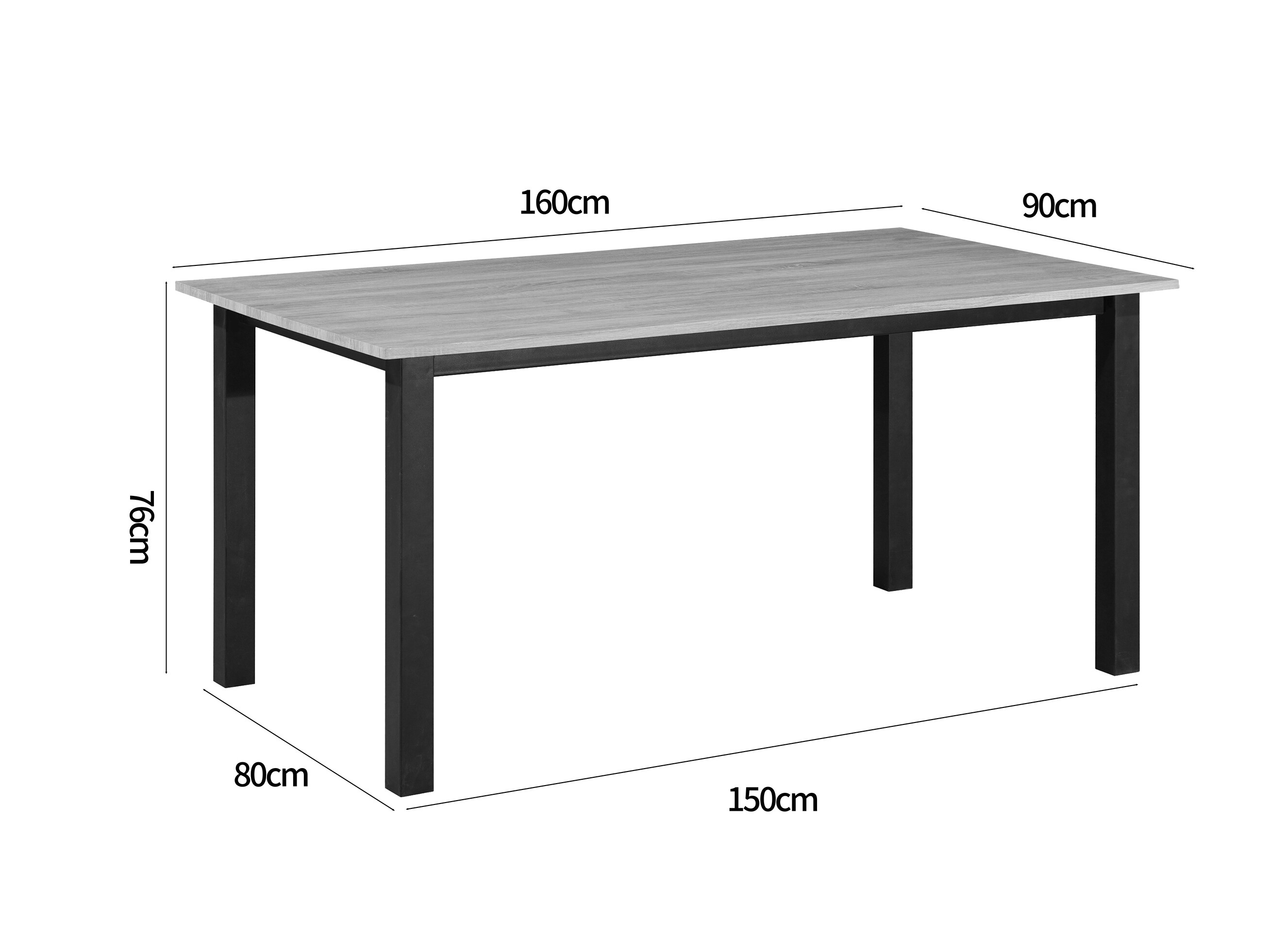 Stol Denton 1549 (Crna + Hrast)
