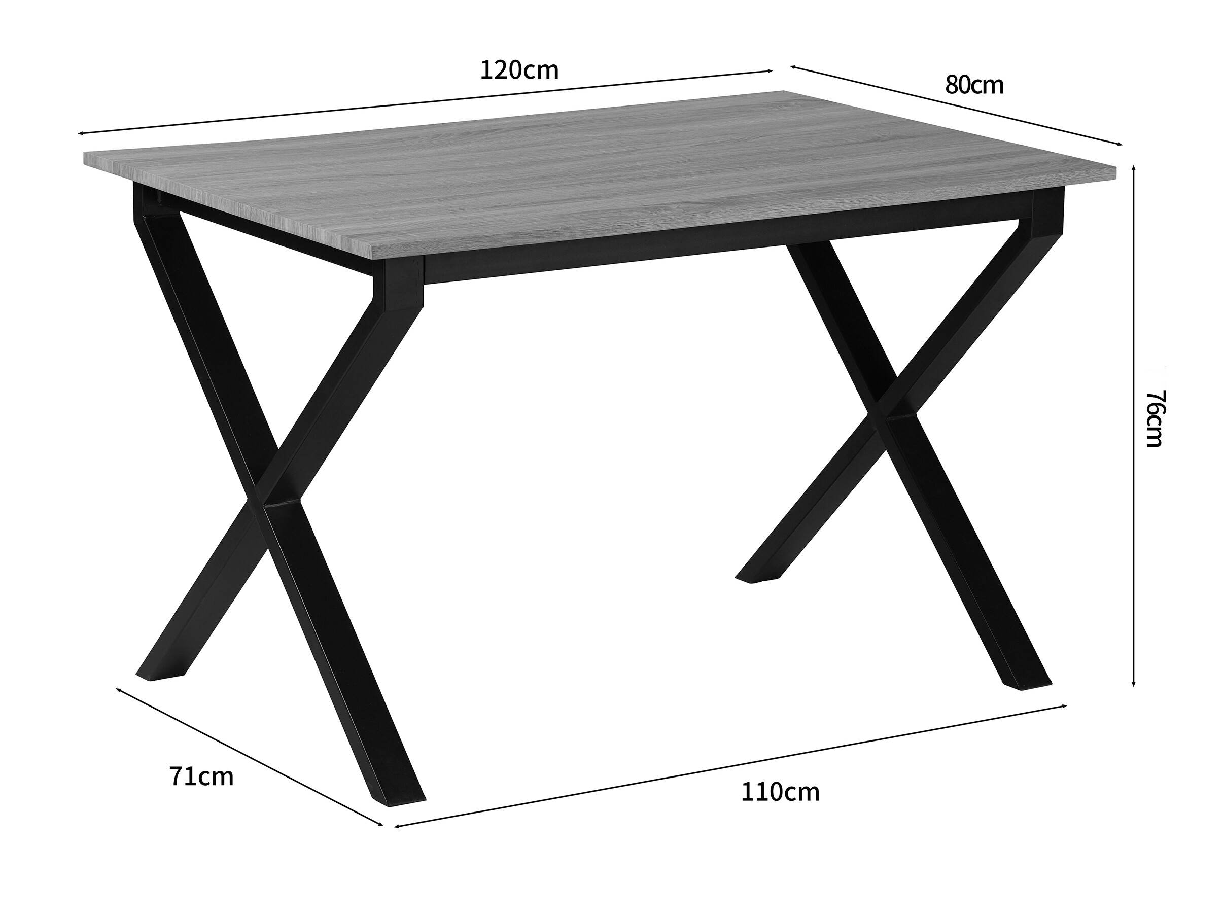 Stol Denton 1554 (Crna + Hrast)