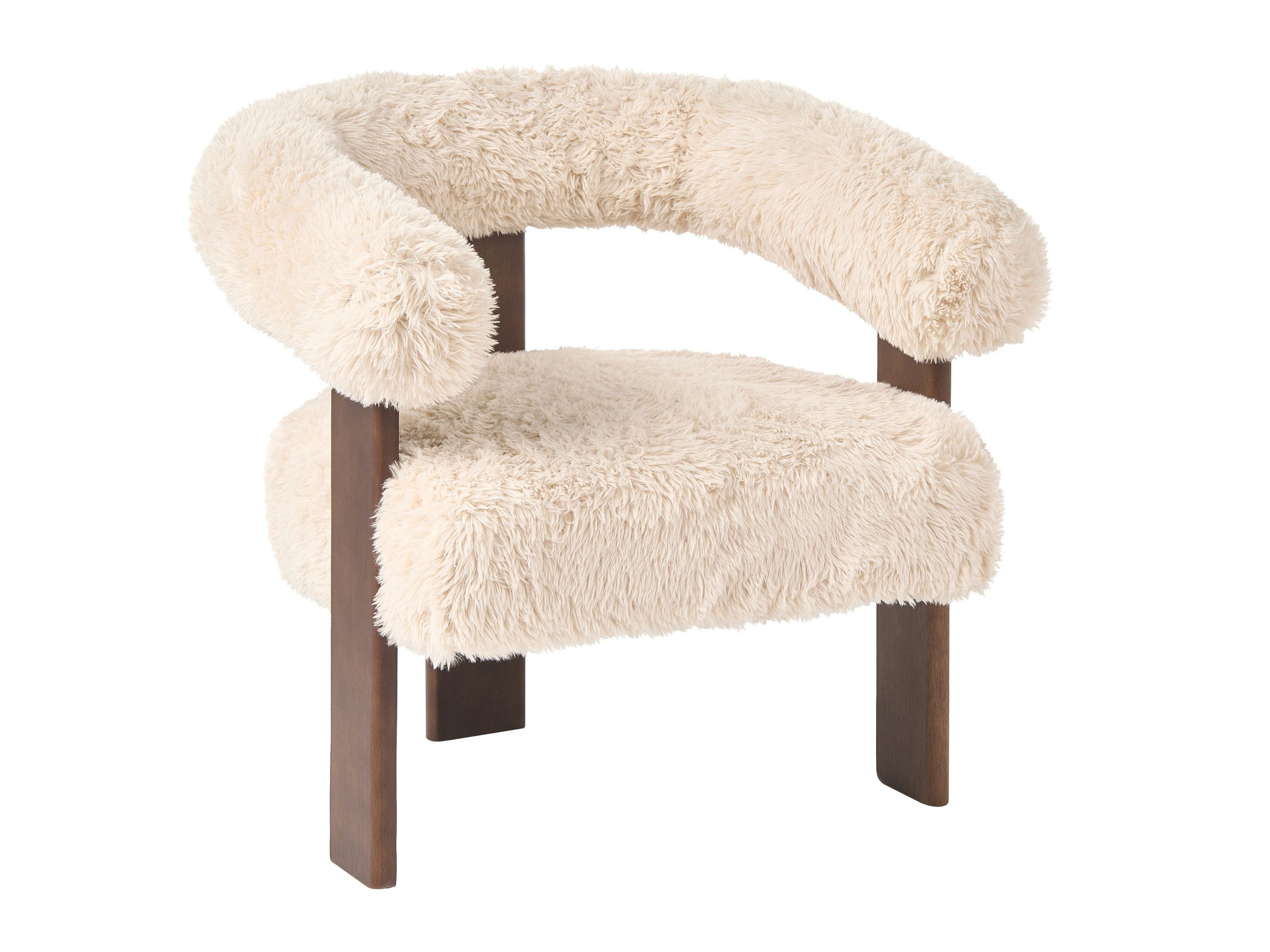 Fotelja Berwyn 3264 (Bijela + Tamno smeđa)