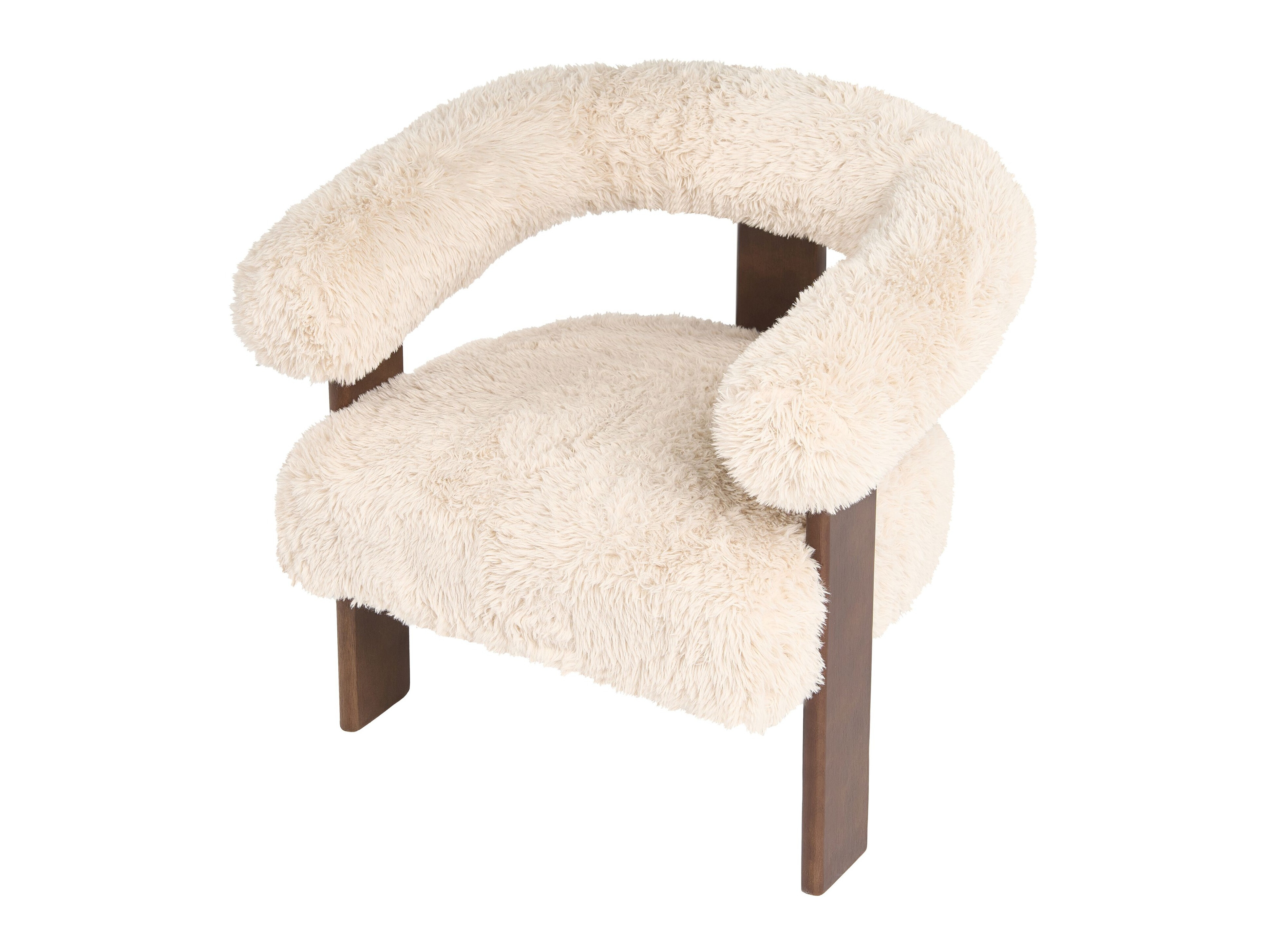 Fotelja Berwyn 3264 (Bijela + Tamno smeđa)