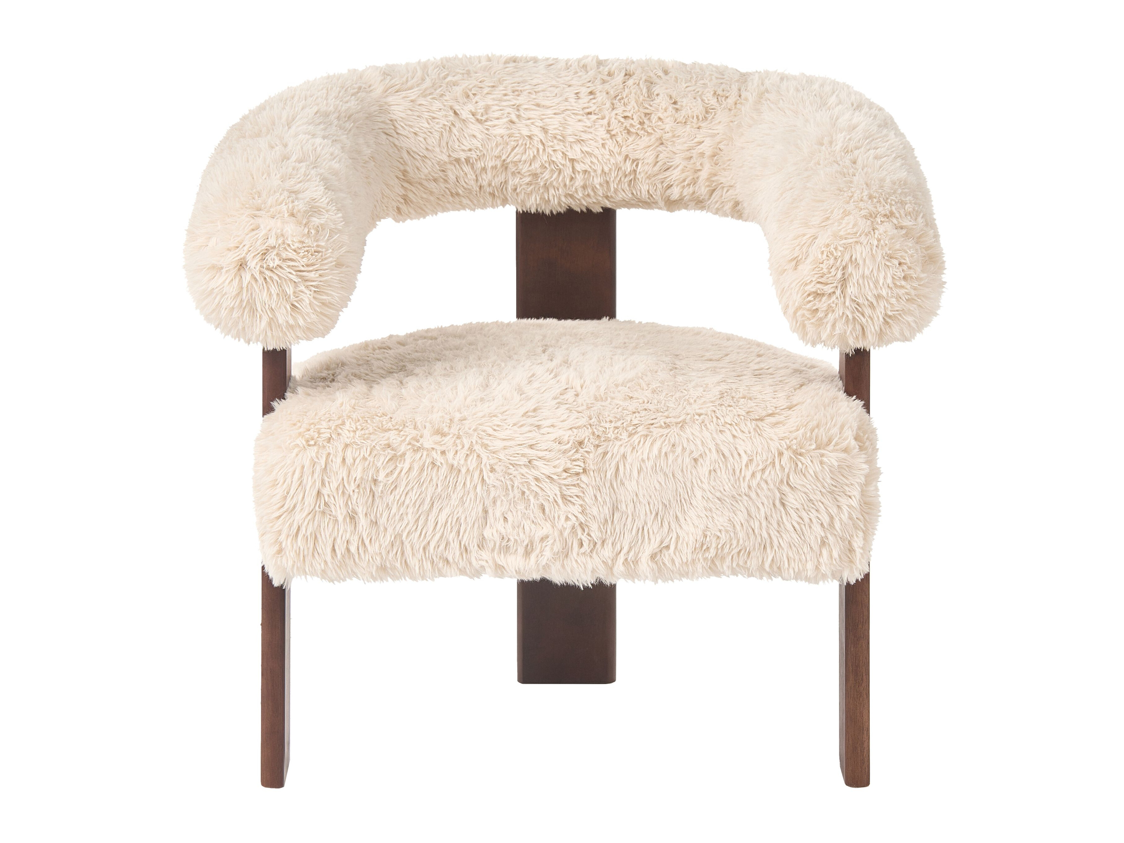 Fotelja Berwyn 3264 (Bijela + Tamno smeđa)