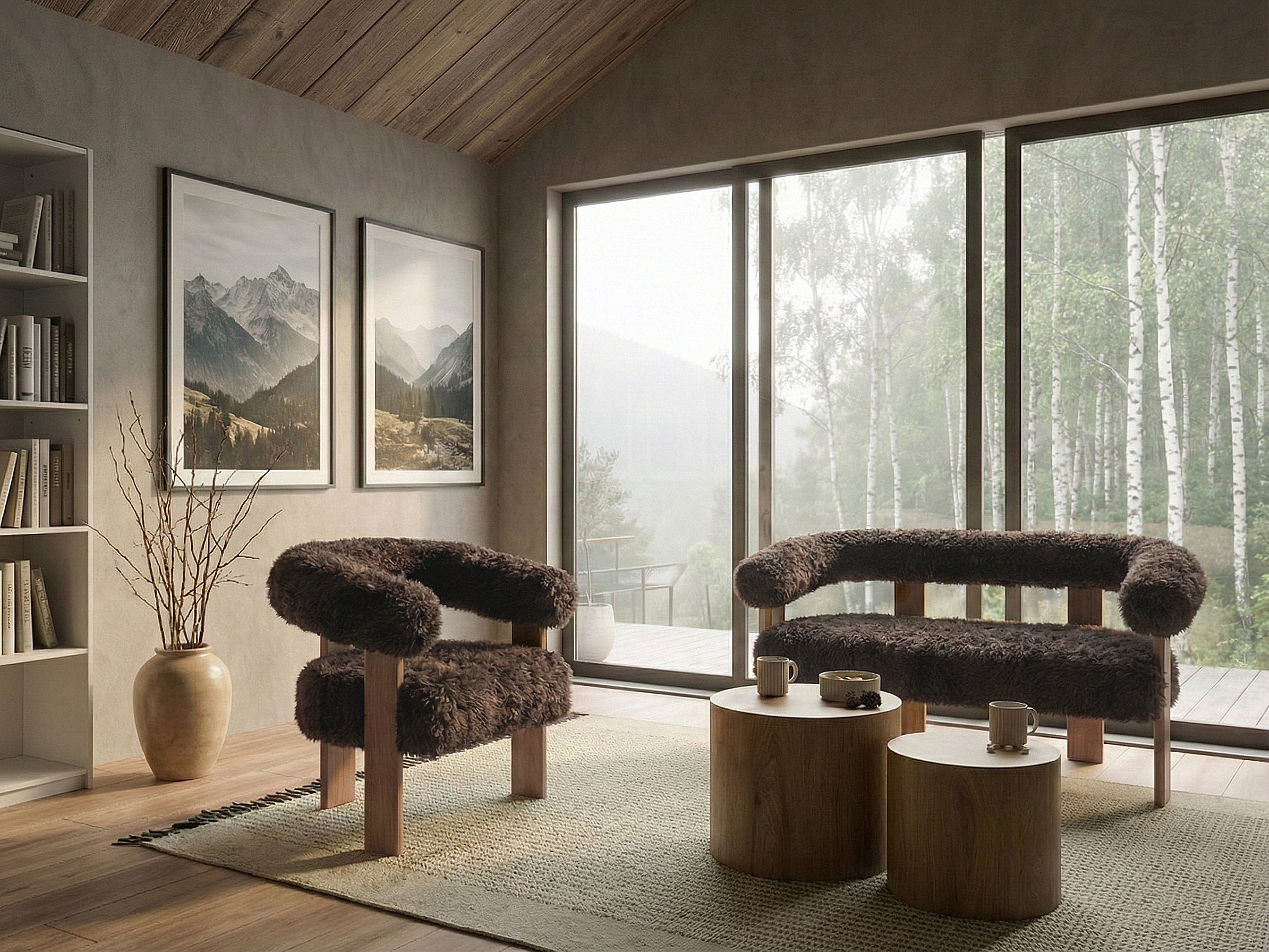 Fotelja Berwyn 3264 (Tamno smeđa + Svijetlo smeđa)