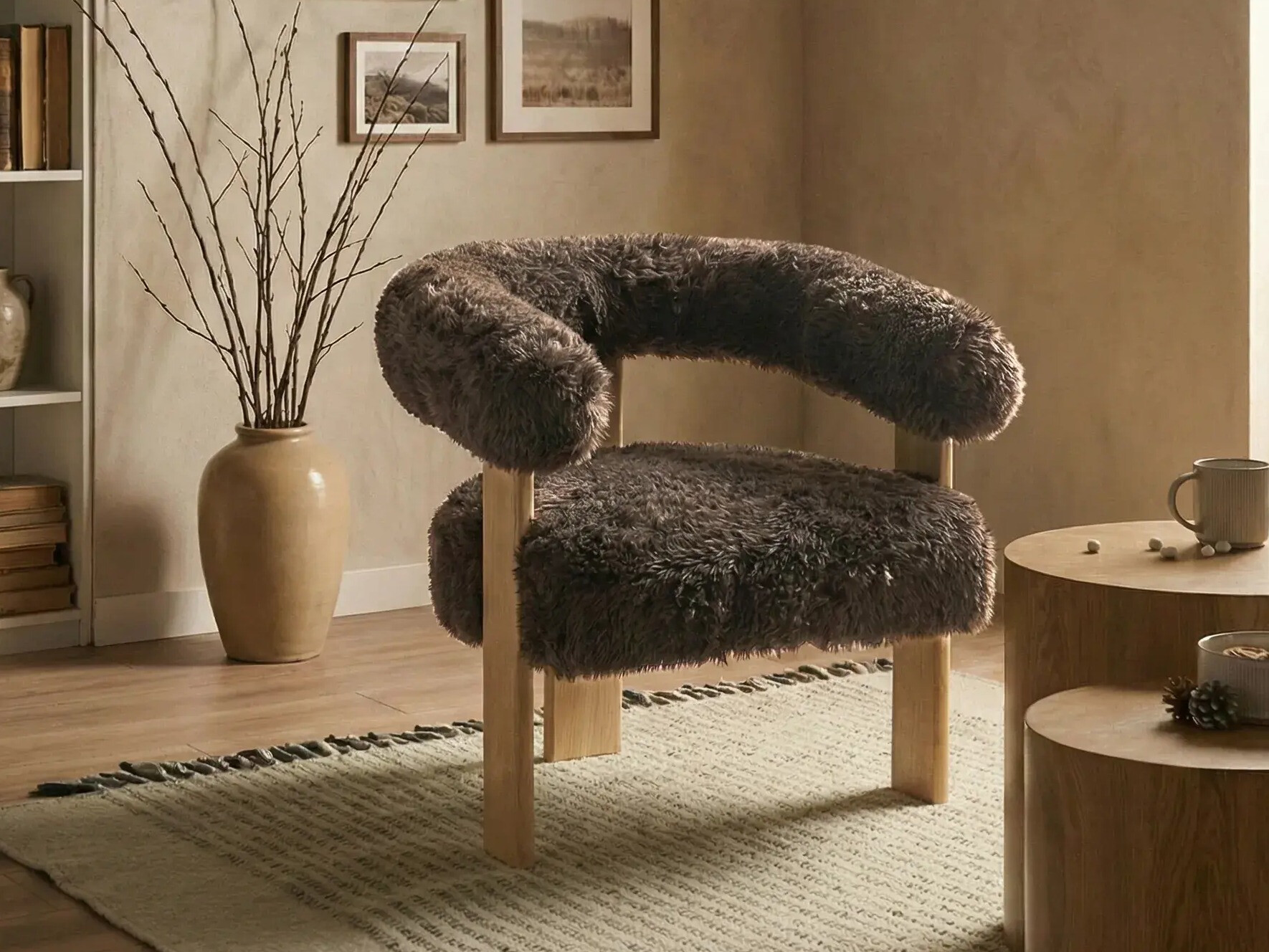 Fotelja Berwyn 3264 (Tamno smeđa + Svijetlo smeđa)