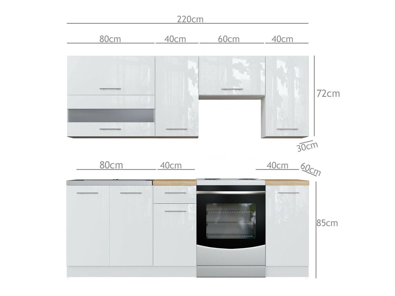 Modularan kuhinjski set Tiffa Grey 104
