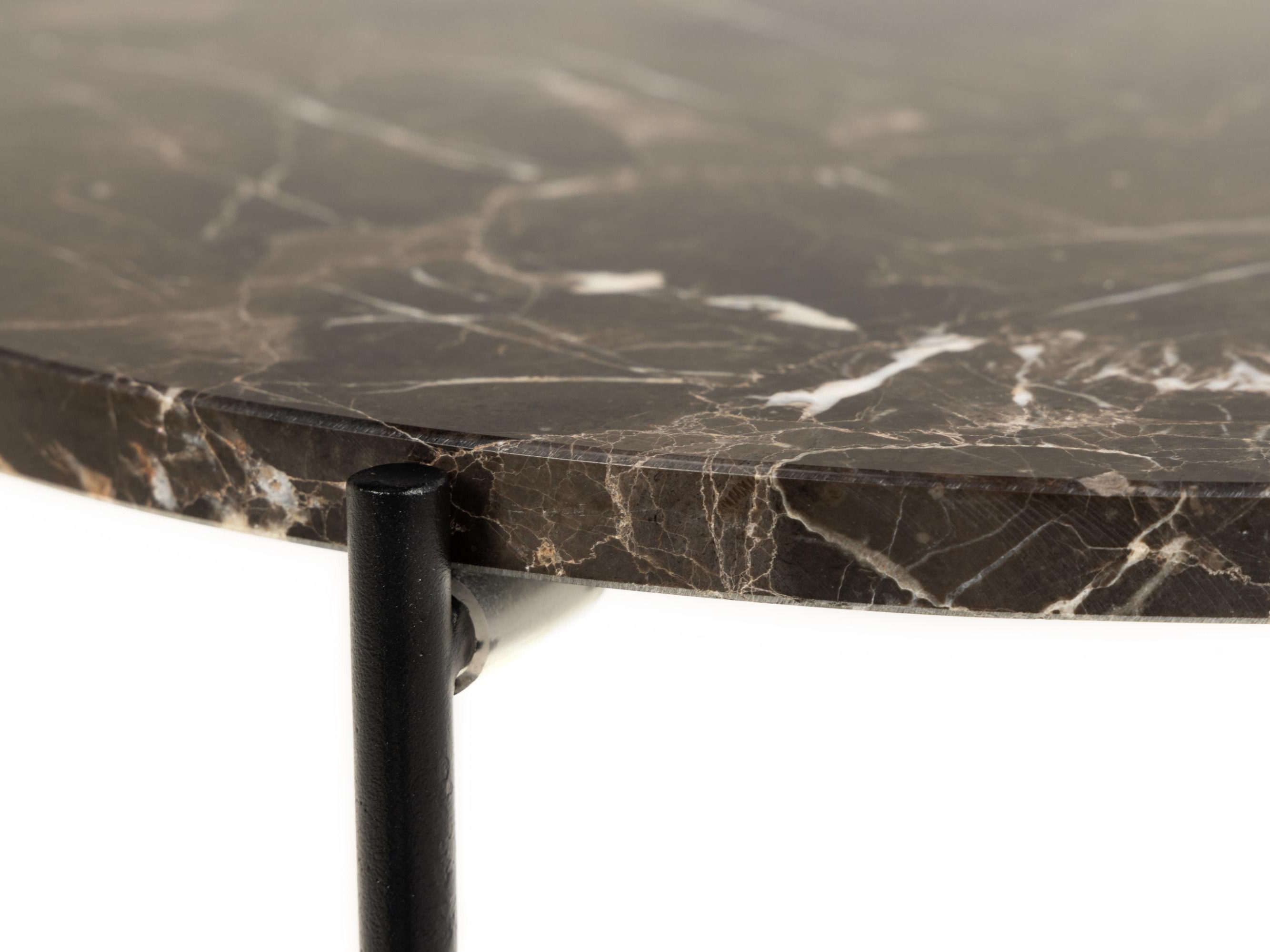 Pomoćni stolić Norsica 609 (Smeđi mramor + Crna)