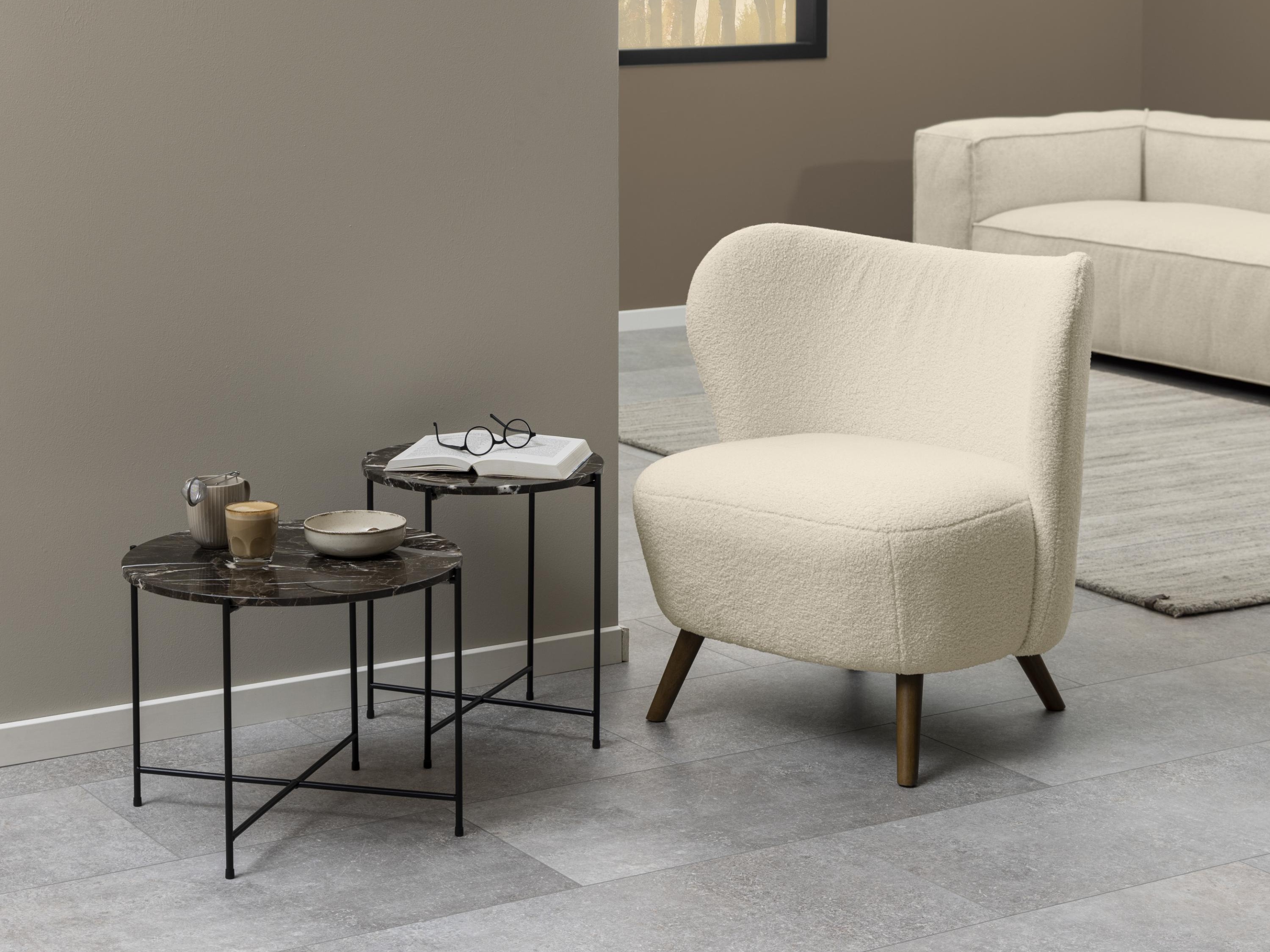 Pomoćni stolić Norsica 609 (Smeđi mramor + Crna)