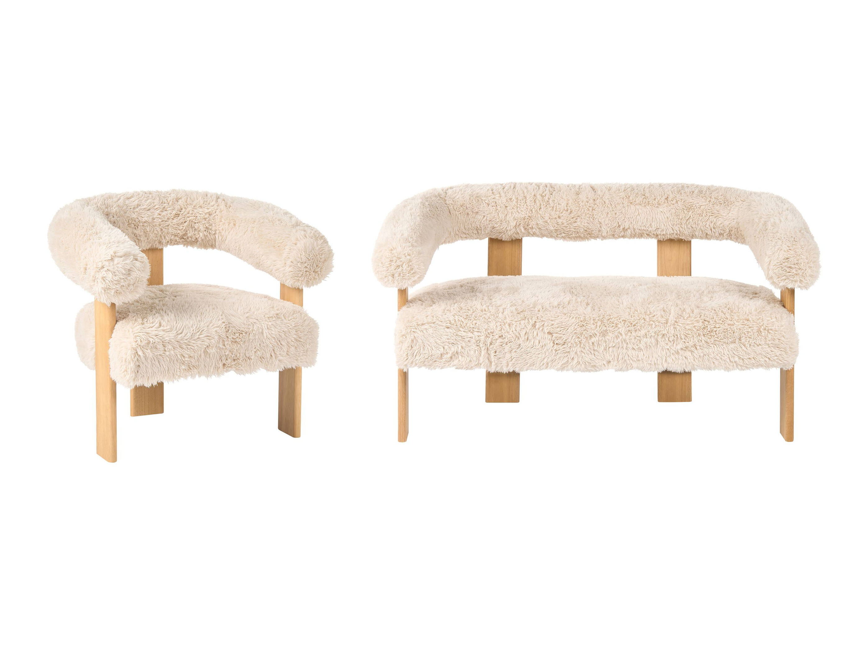 Tapecirani namještaj Berwyn 3269 (Bijela + Svijetlo smeđa)