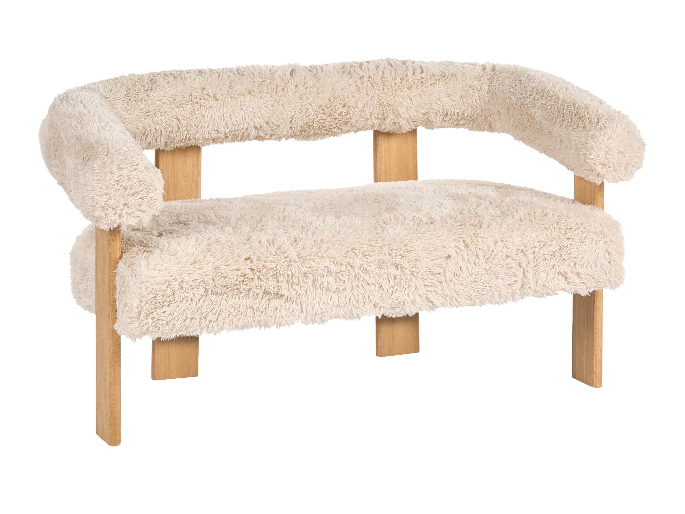 Tapecirana klupa Berwyn 3271 (Bijela + Svijetlo smeđa)