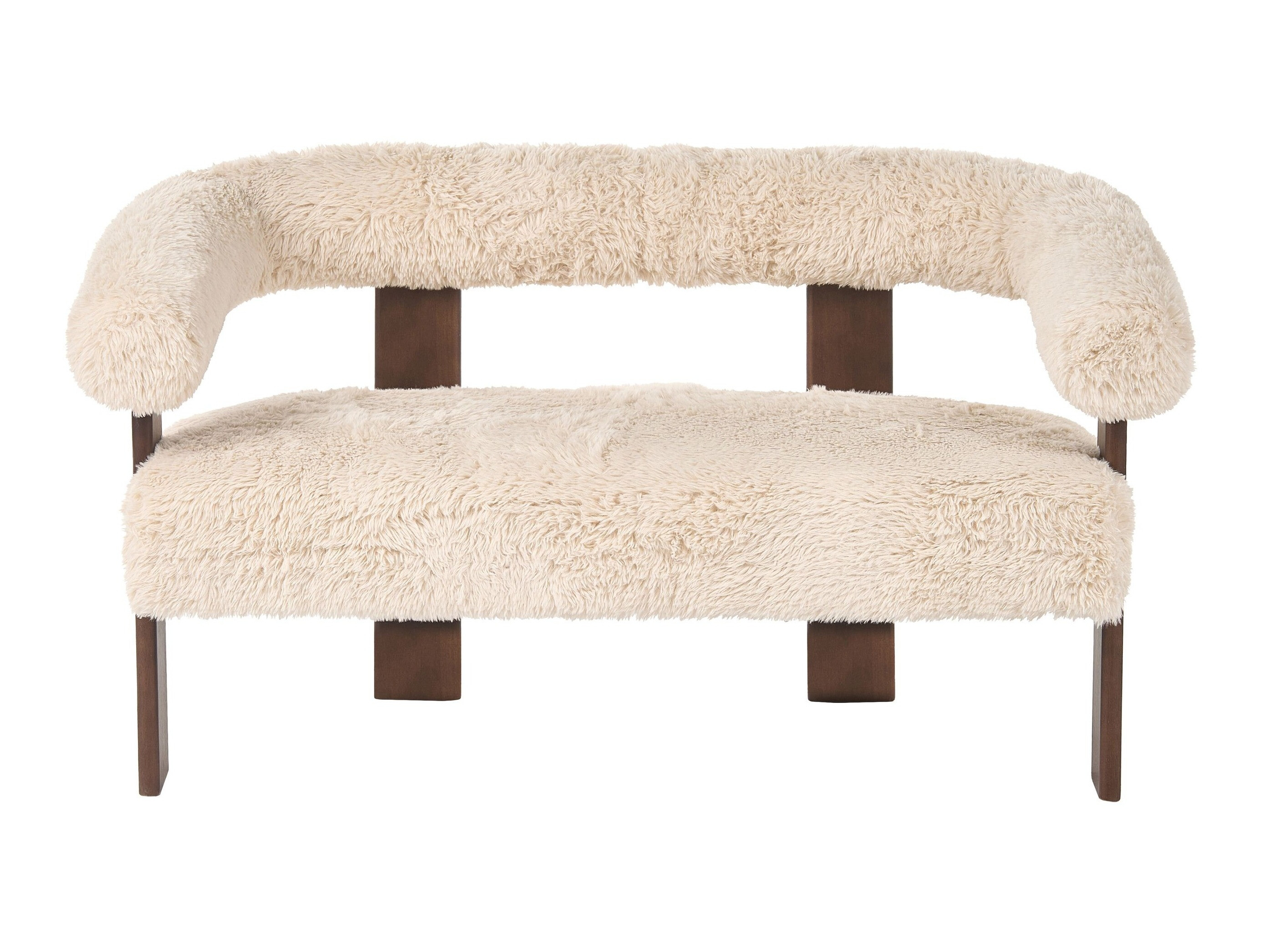 Tapecirana klupa Berwyn 3271 (Bijela + Tamno smeđa)