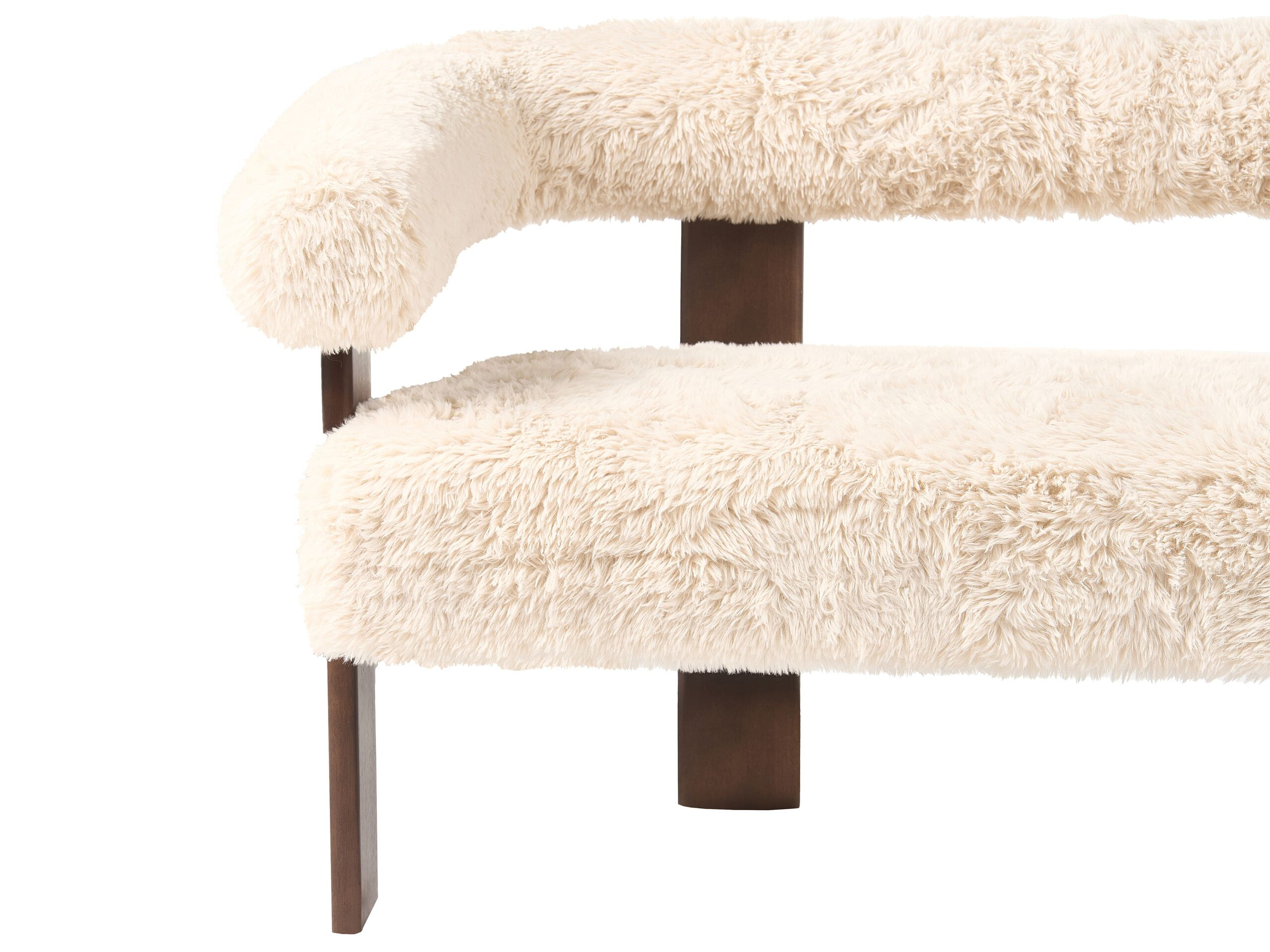 Tapecirana klupa Berwyn 3271 (Bijela + Tamno smeđa)