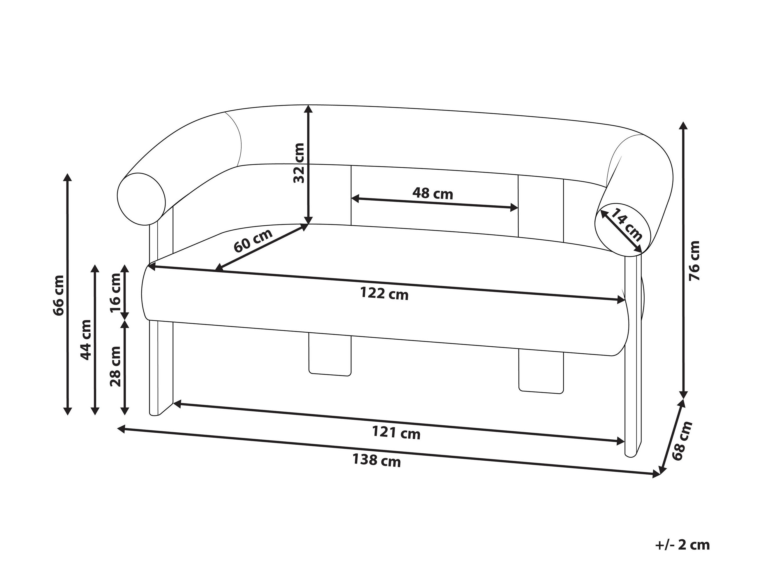 Tapecirana klupa Berwyn 3271 (Bijela + Tamno smeđa)