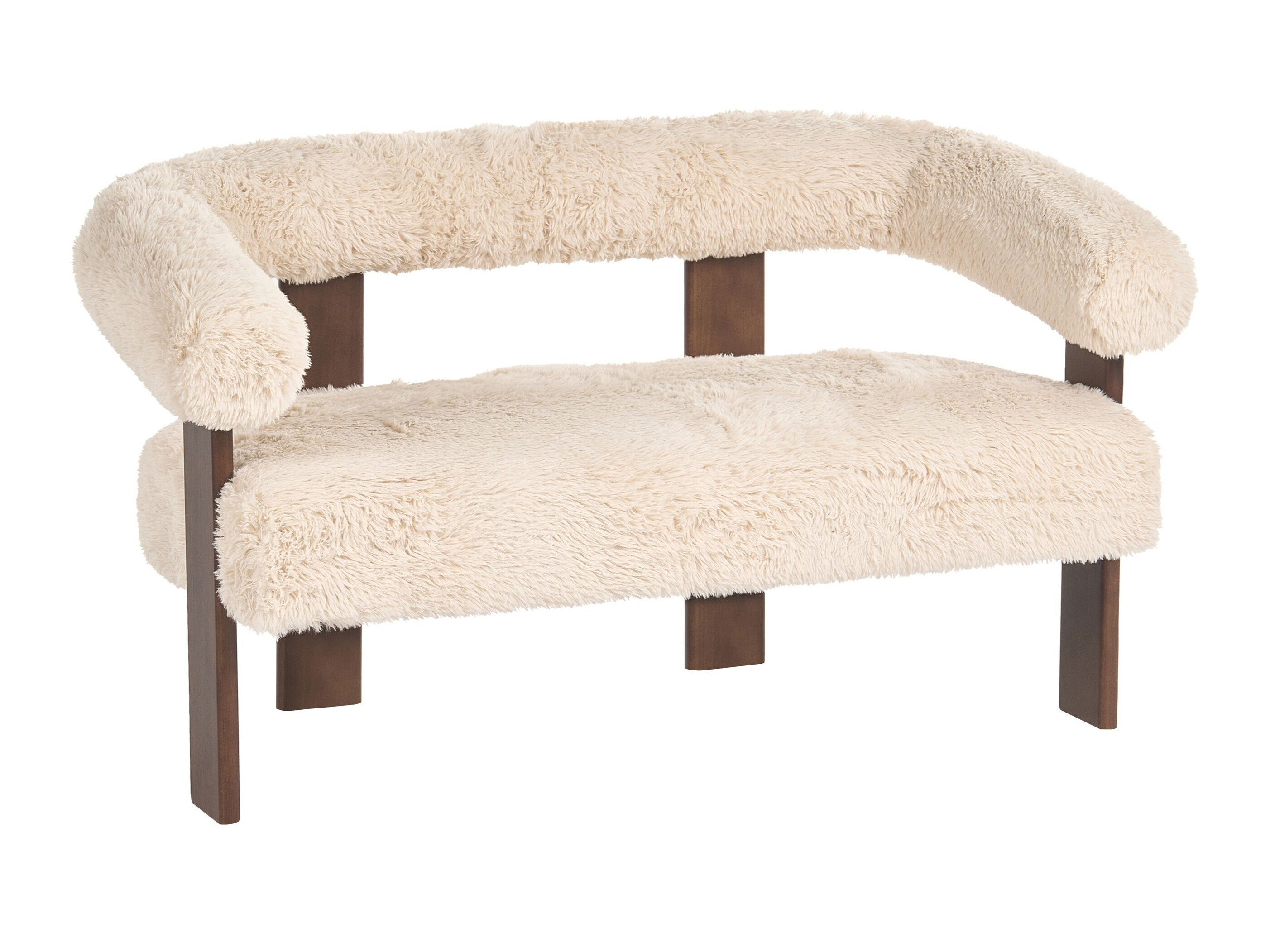 Tapecirana klupa Berwyn 3271 (Bijela + Tamno smeđa)