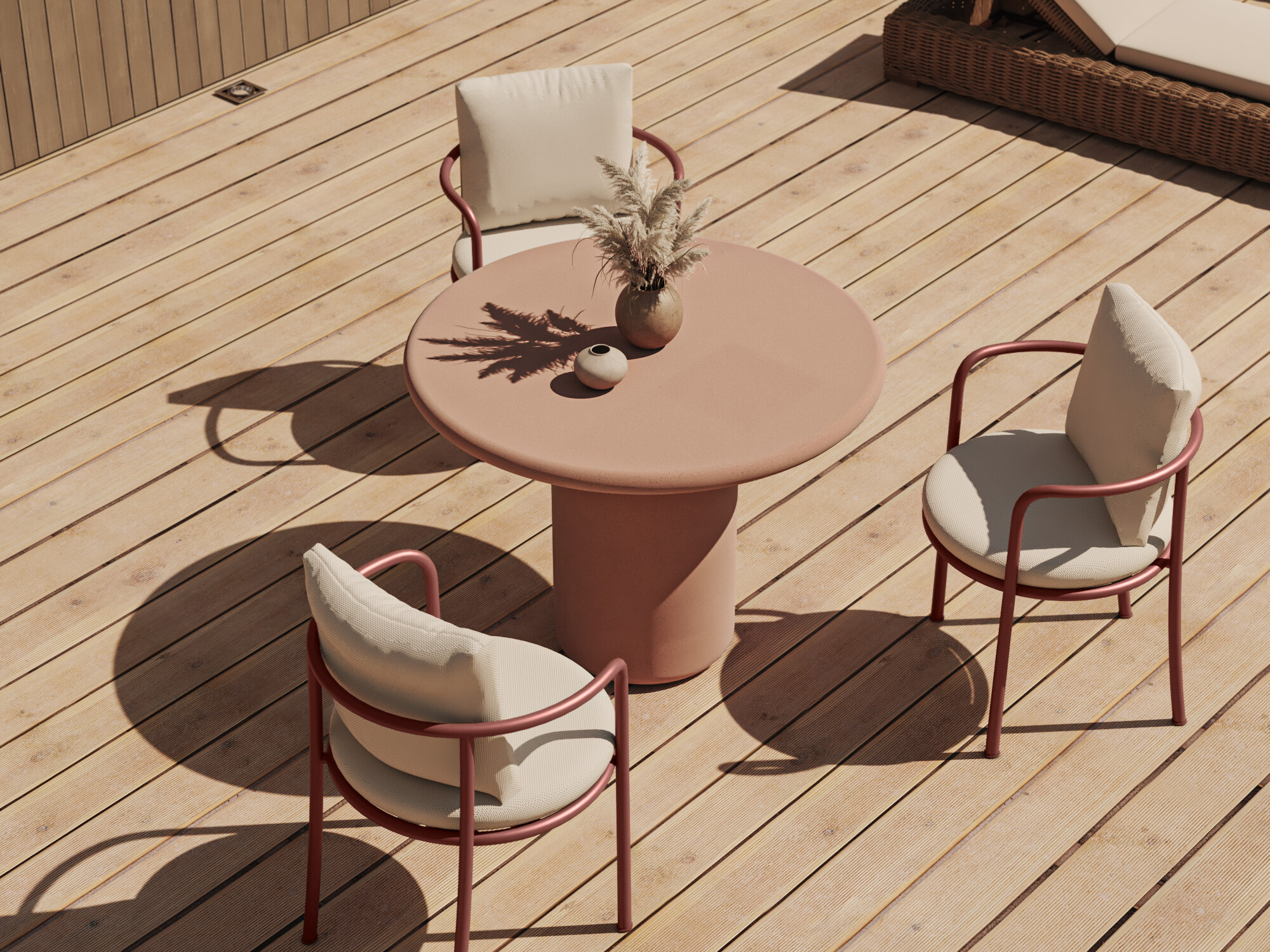 Vrtni stol Burleson 676 (Crvena)