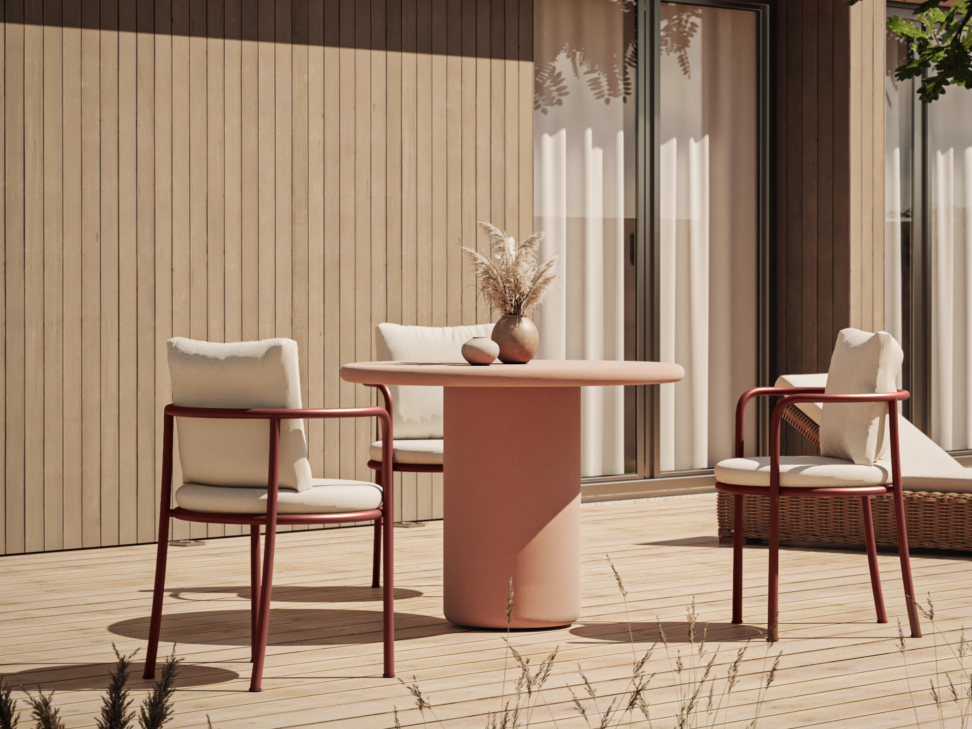 Vrtni stol Burleson 676 (Crvena)