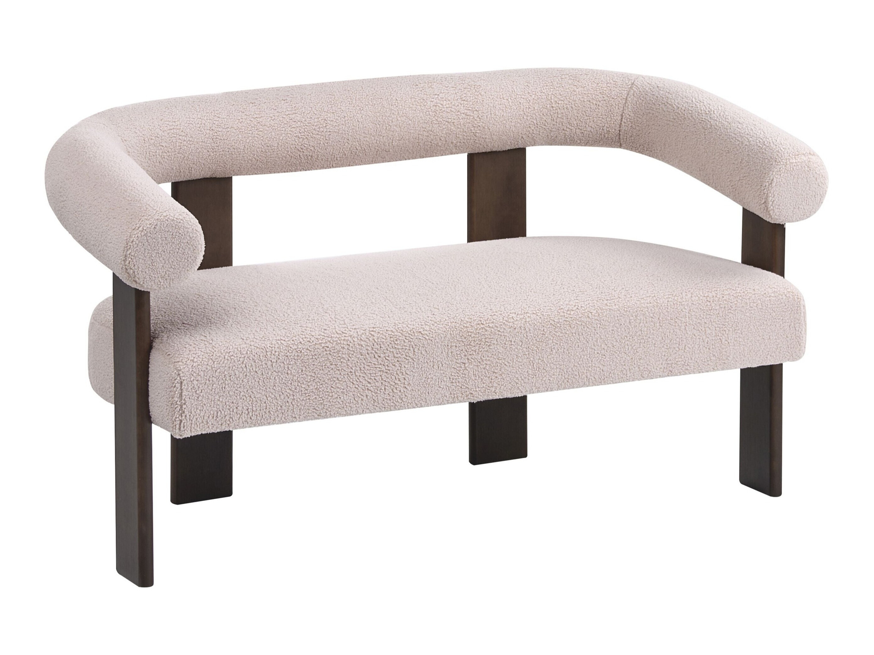 Tapecirana klupa Berwyn 2709 (Bež + Tamno drvo)