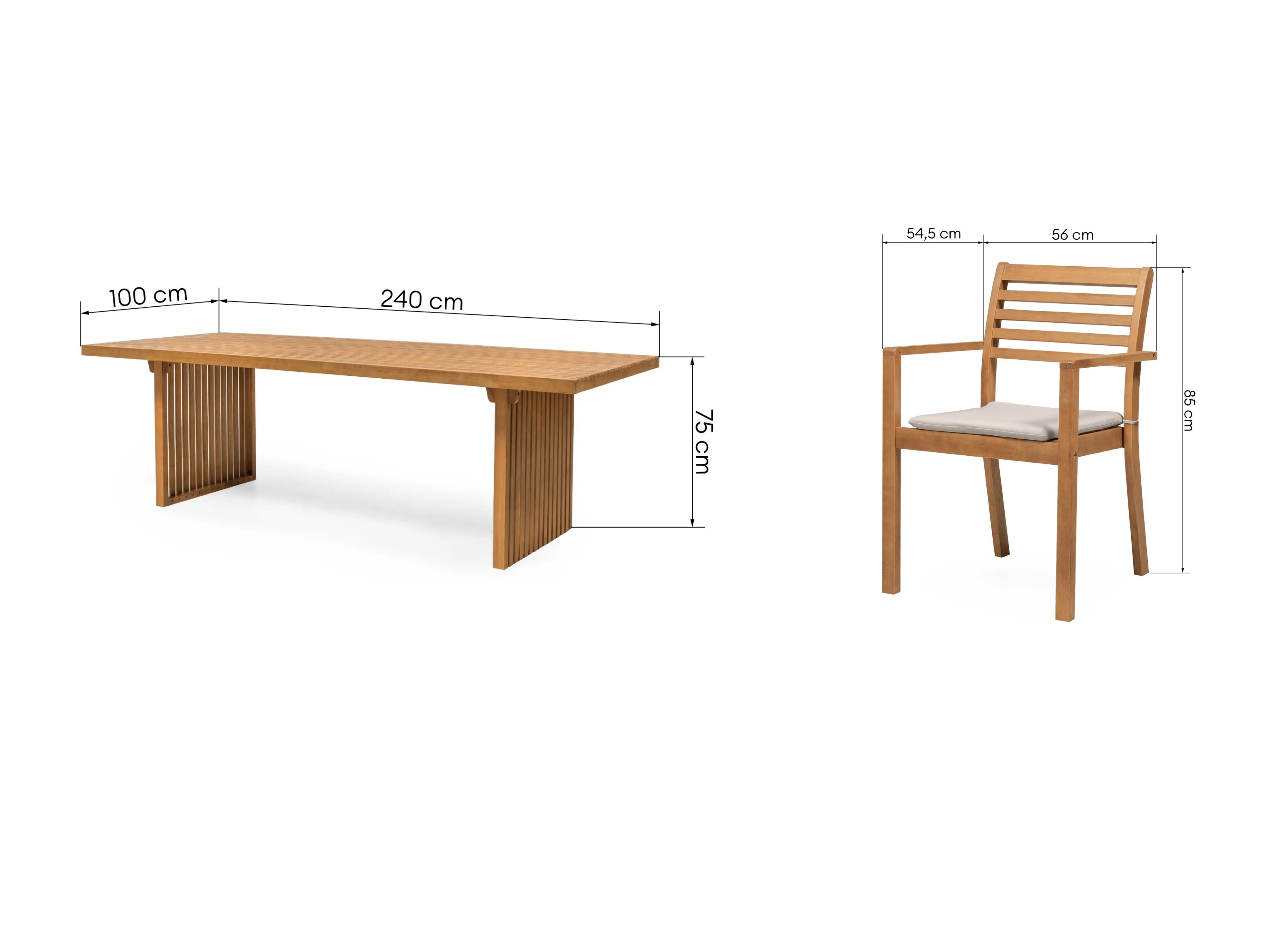 Set stola i stolica Burleson 688 (Svijetlo siva)