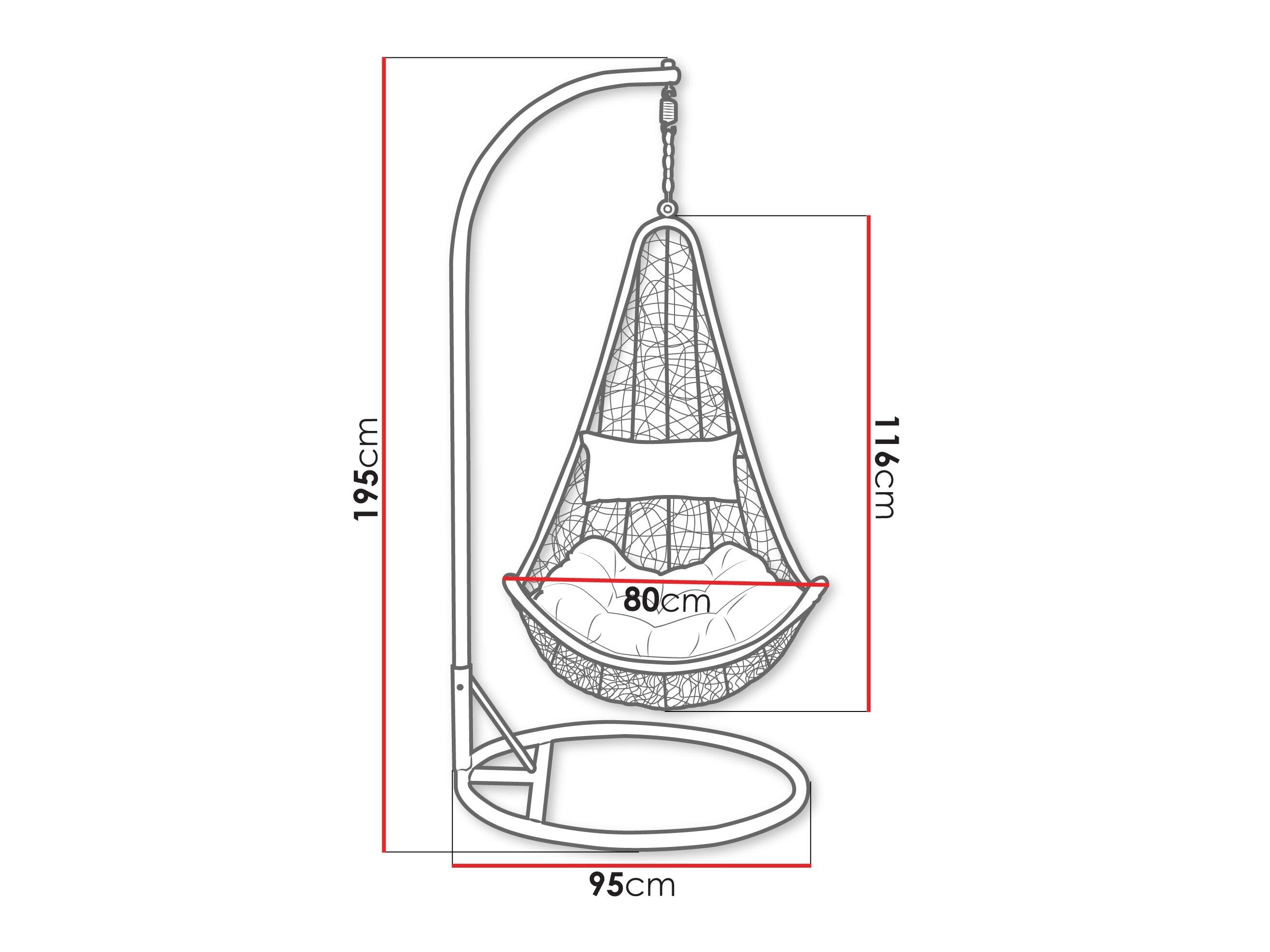 Viseća stolica Comfivo Figae (Siva)