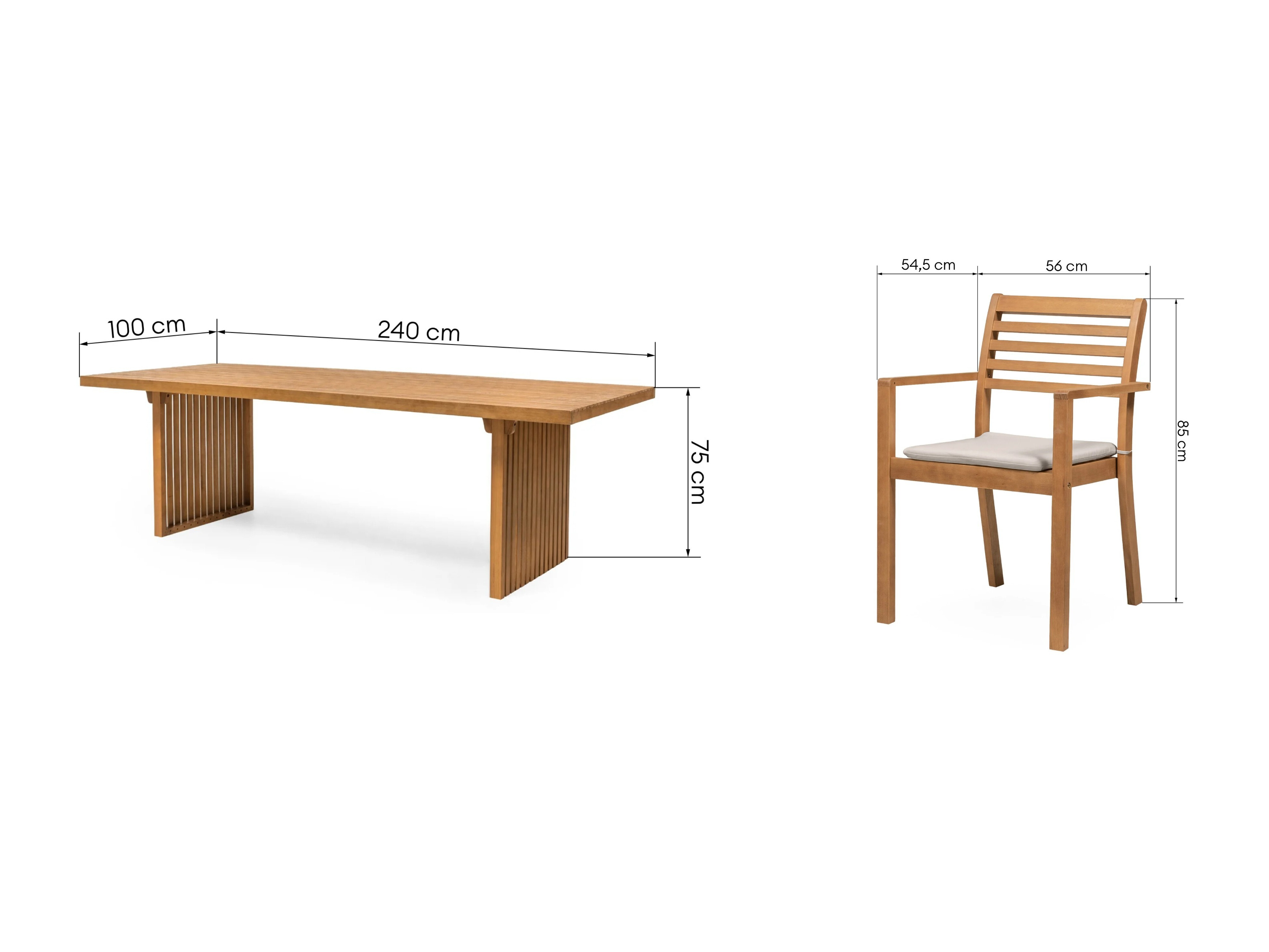 Set stola i stolica Burleson 689 (Svijetlo siva)