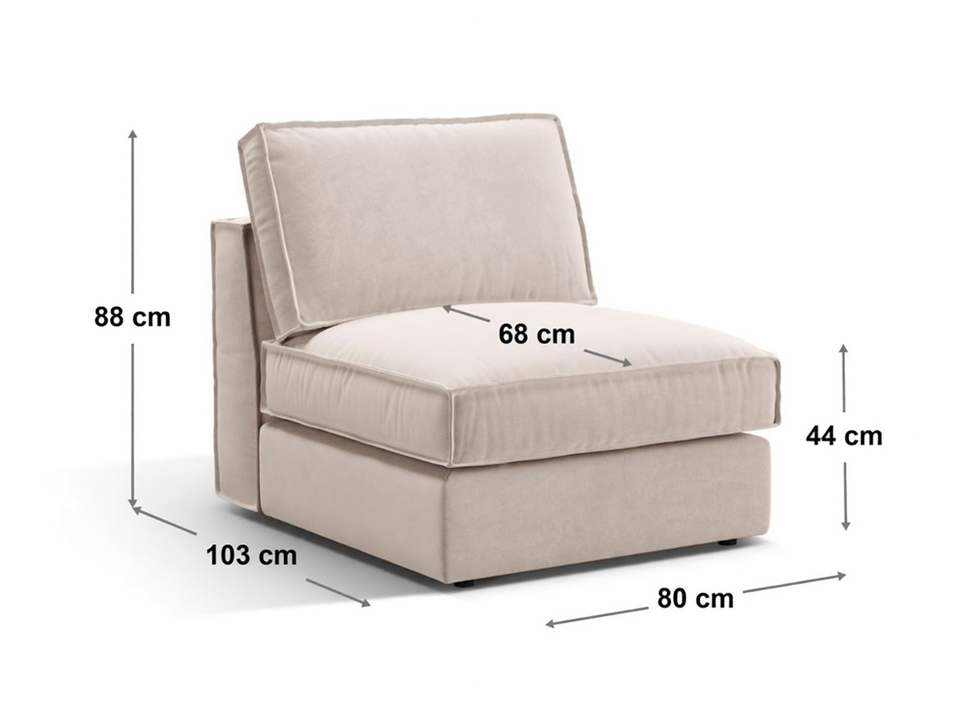 Modularna fotelja Dalodei 100 (Babel Light grey)