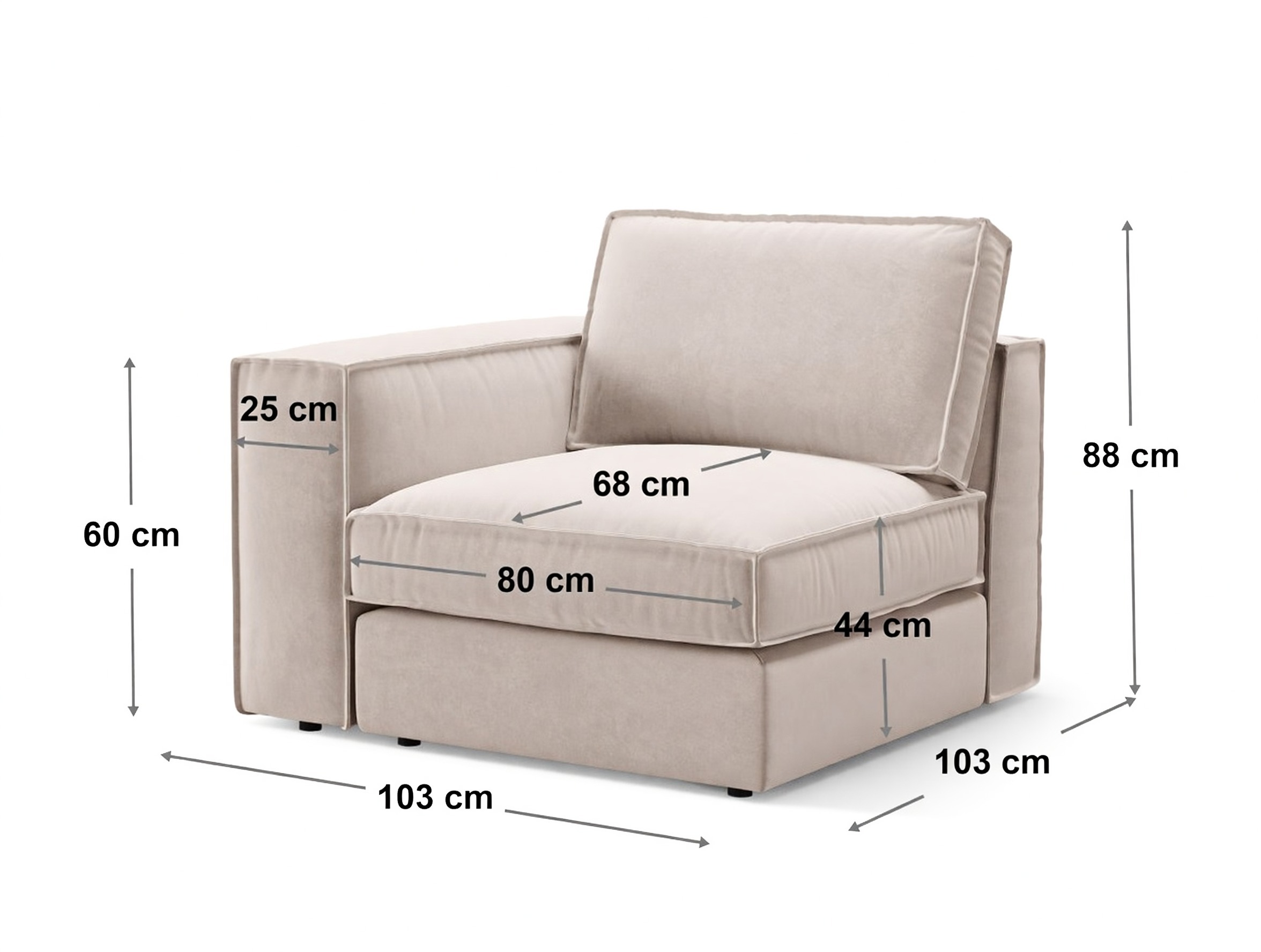 Modularna fotelja Dalodei 102 (Babel Sand)