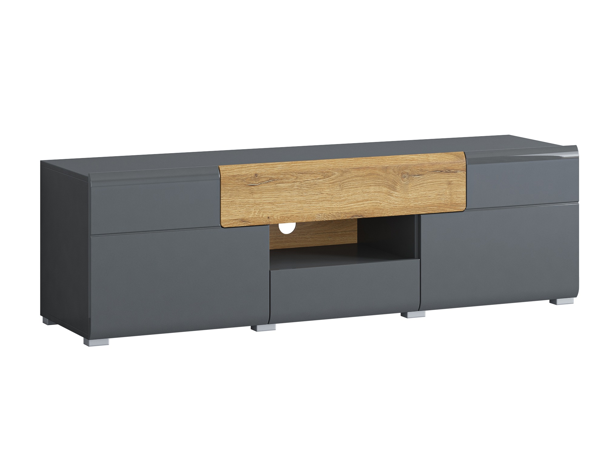 TV stol Torsone 101 (Antracit + Gloss antracit + Hrast Grandson)