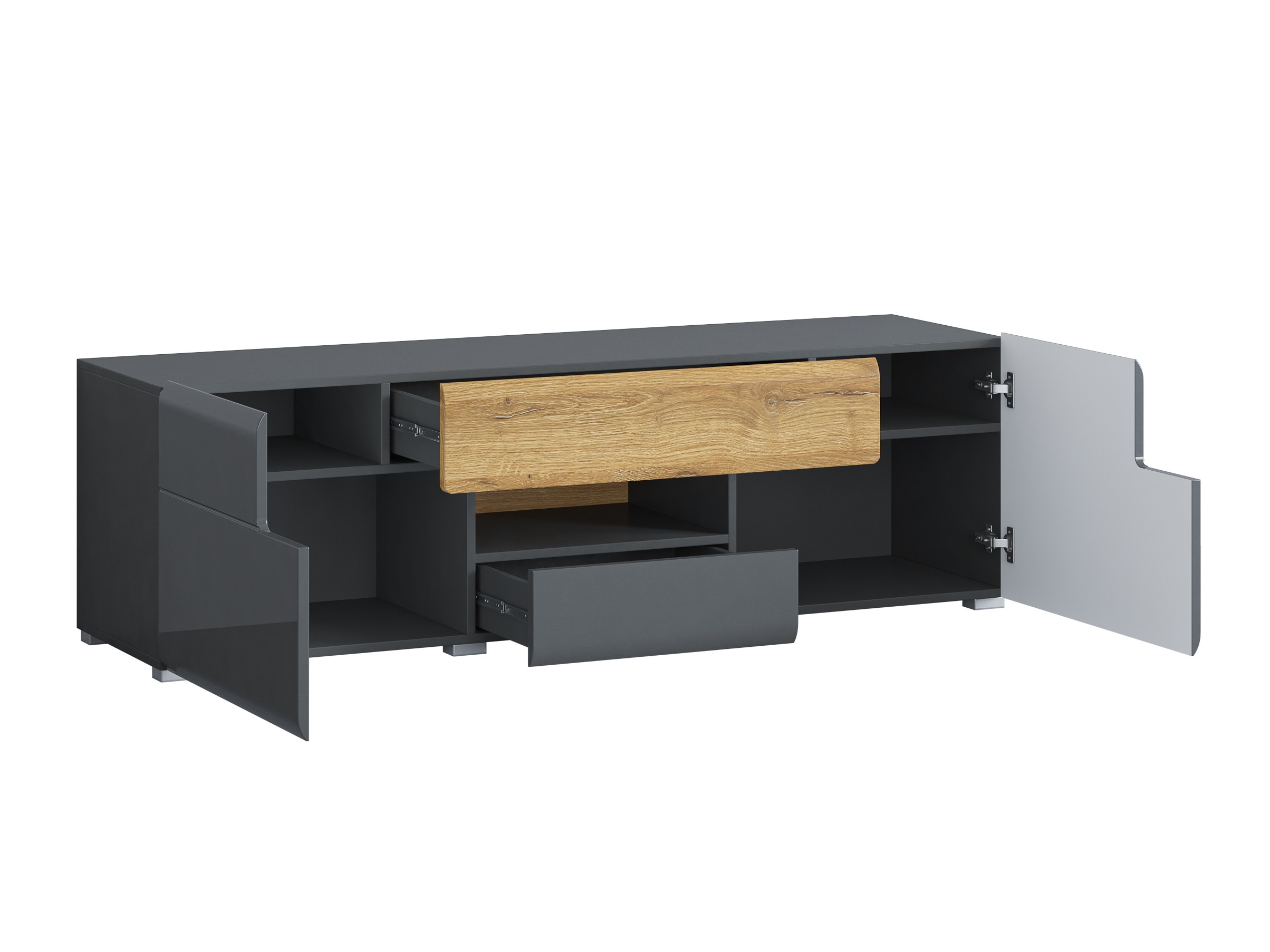 TV stol Torsone 101 (Antracit + Gloss antracit + Hrast Grandson)