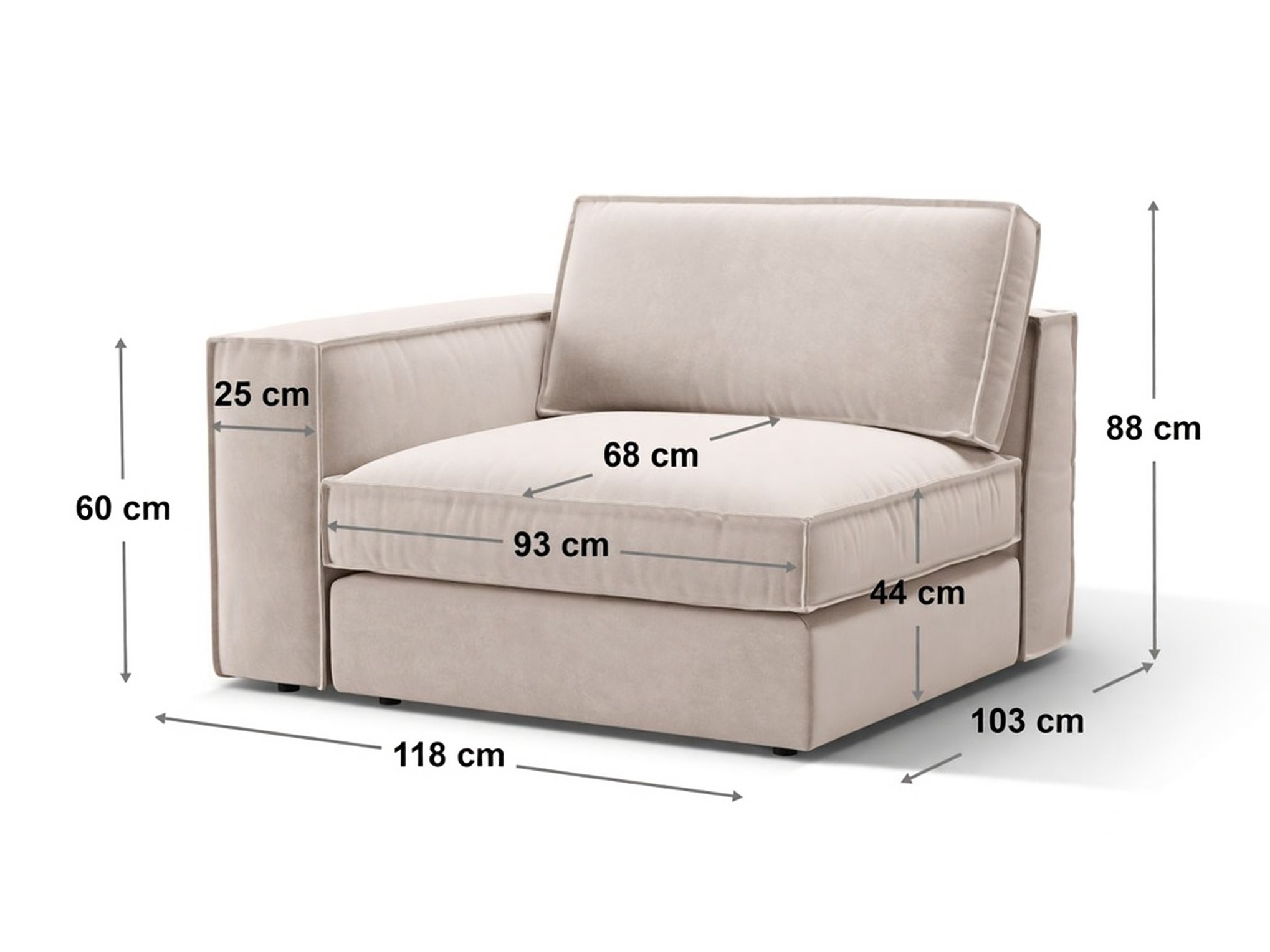 Modularna fotelja Dalodei 103 (Babel Toffee)