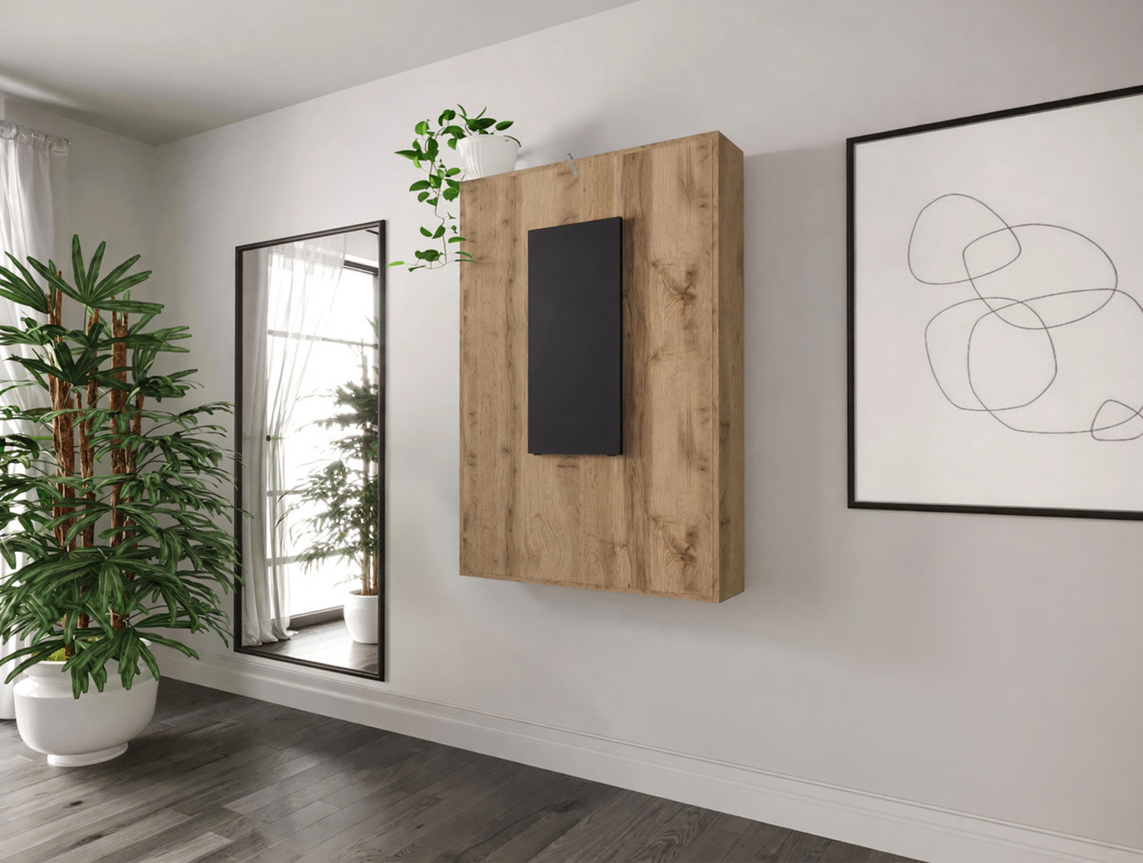 Sklopivi stol Pinis III (Crna + Hrast Wotan)