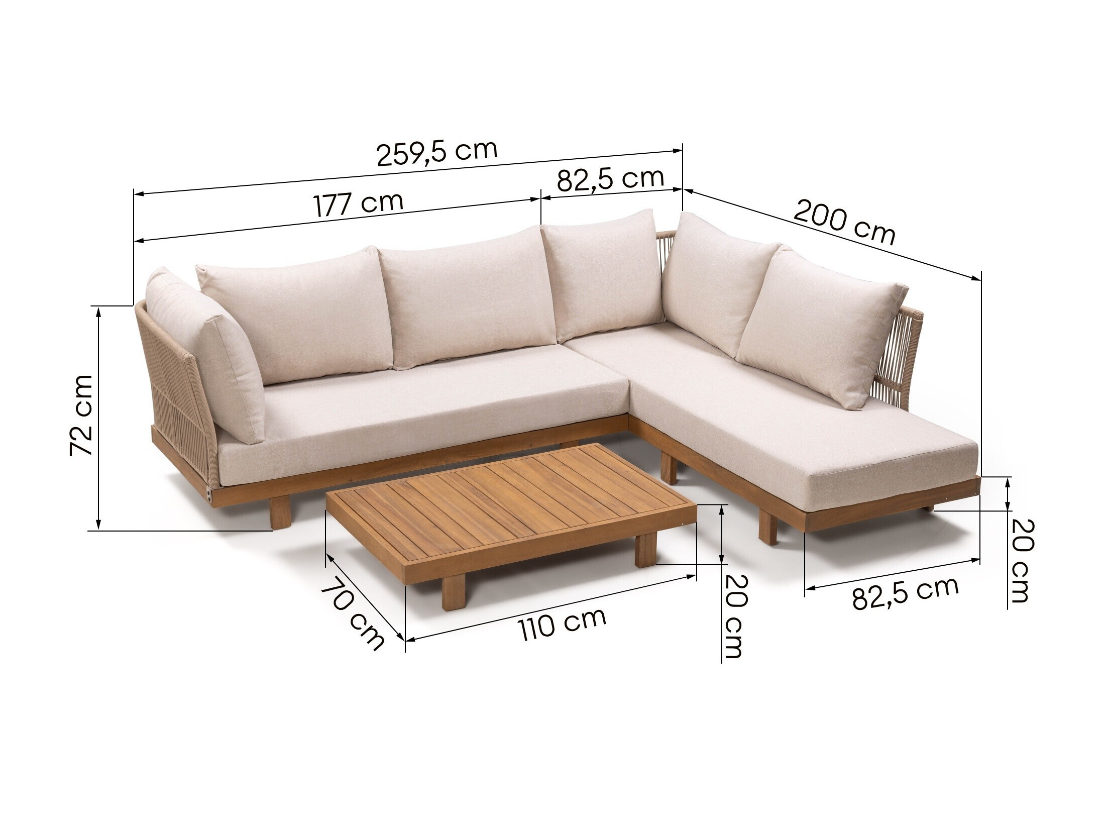 Set vrtnog namještaja Burleson 706 (Bež)