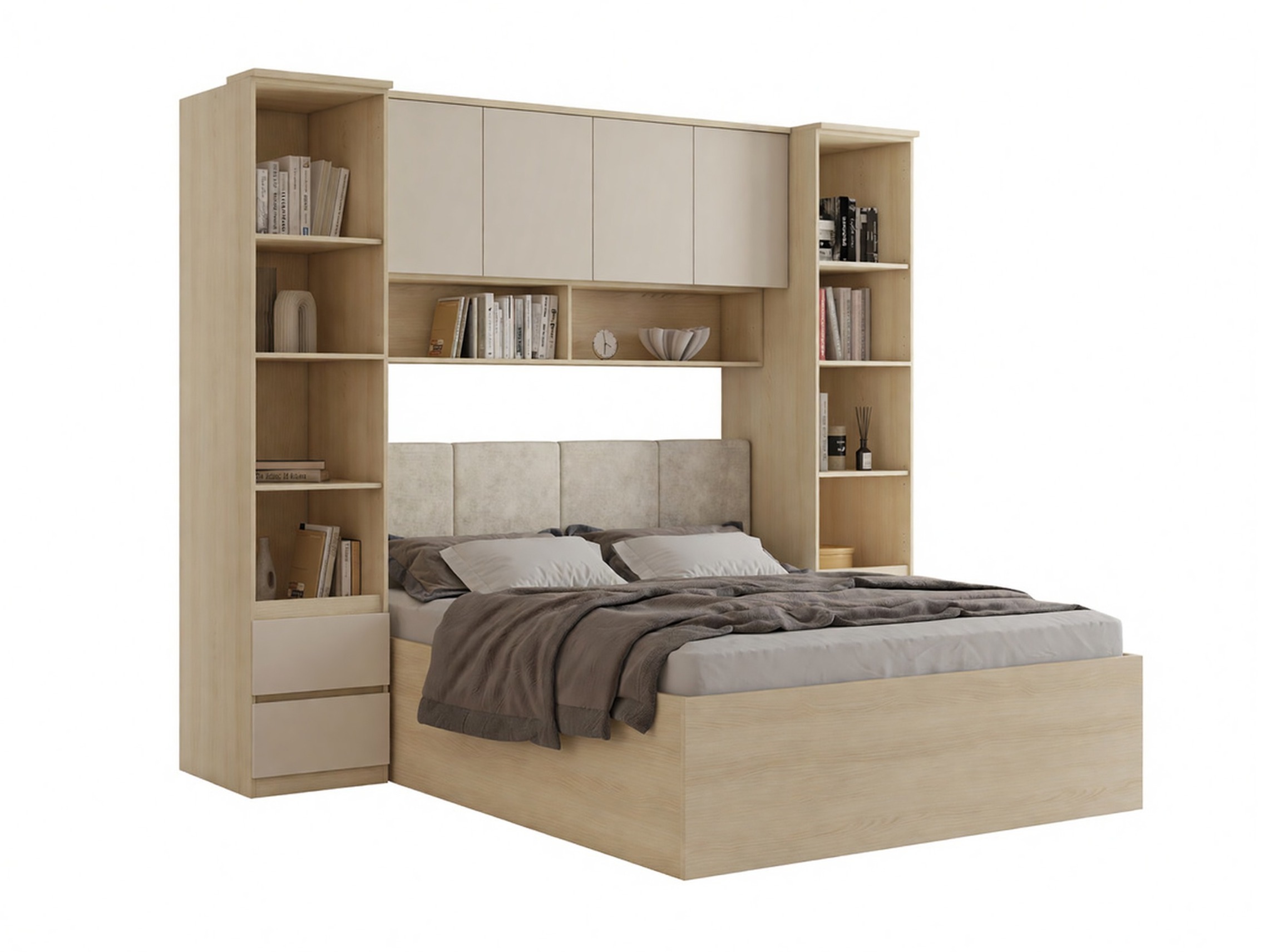 Set za spavaću sobu Nolcala 124 (Hrast + Bež)
