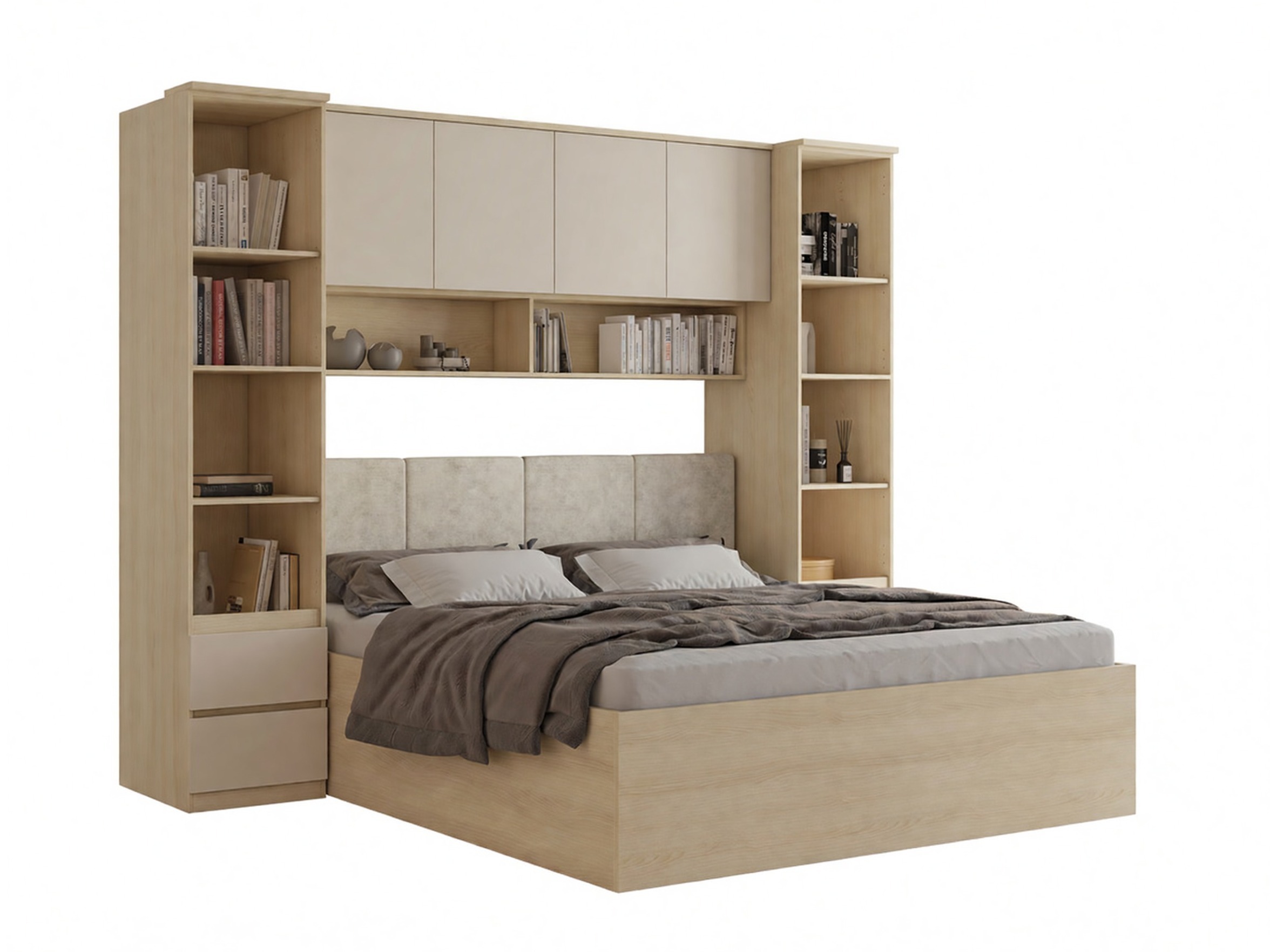 Set za spavaću sobu Nolcala 124 (Hrast + Bež)