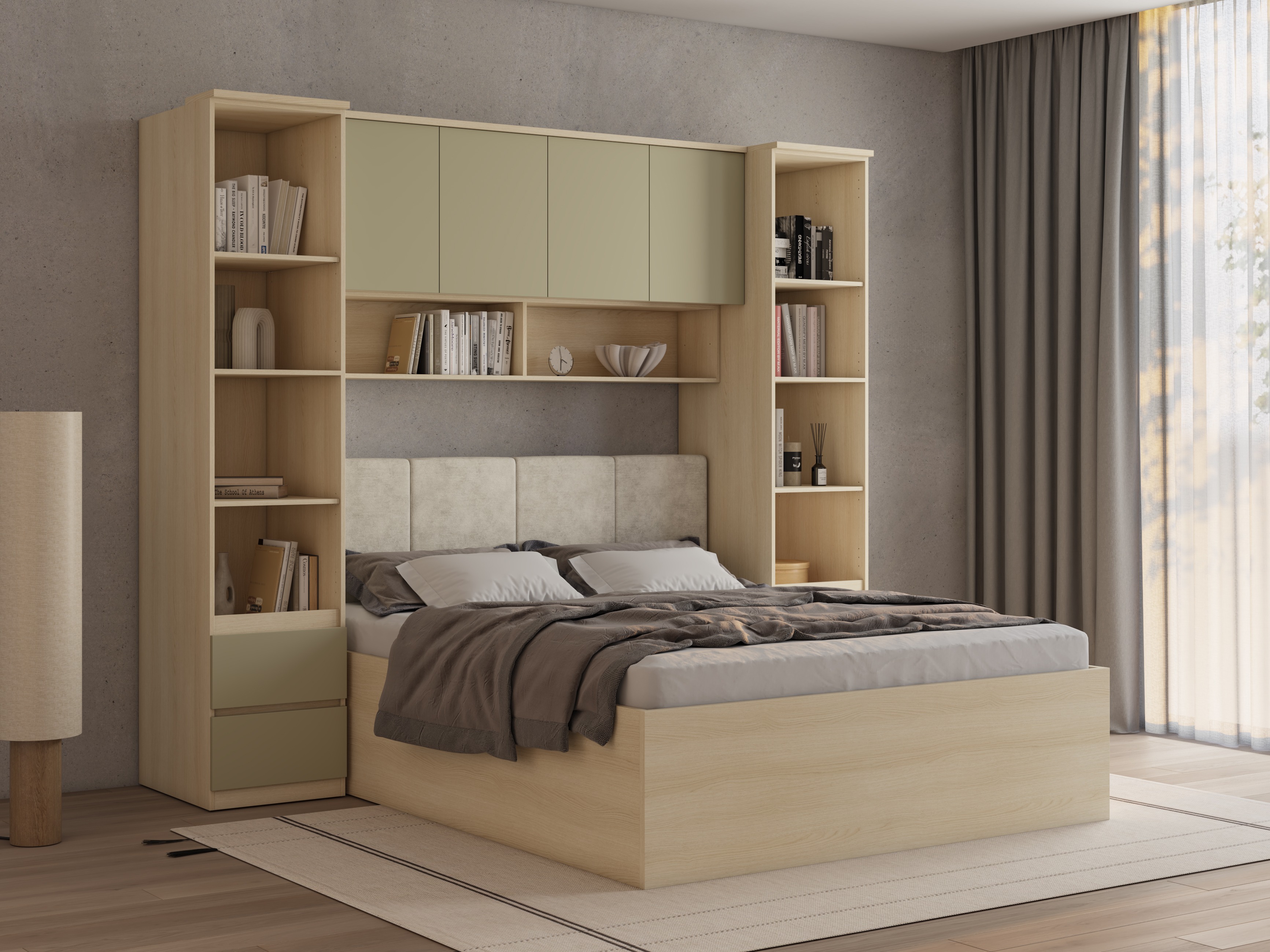 Set za spavaću sobu Nolcala 124 (Hrast + Eukaliptus)