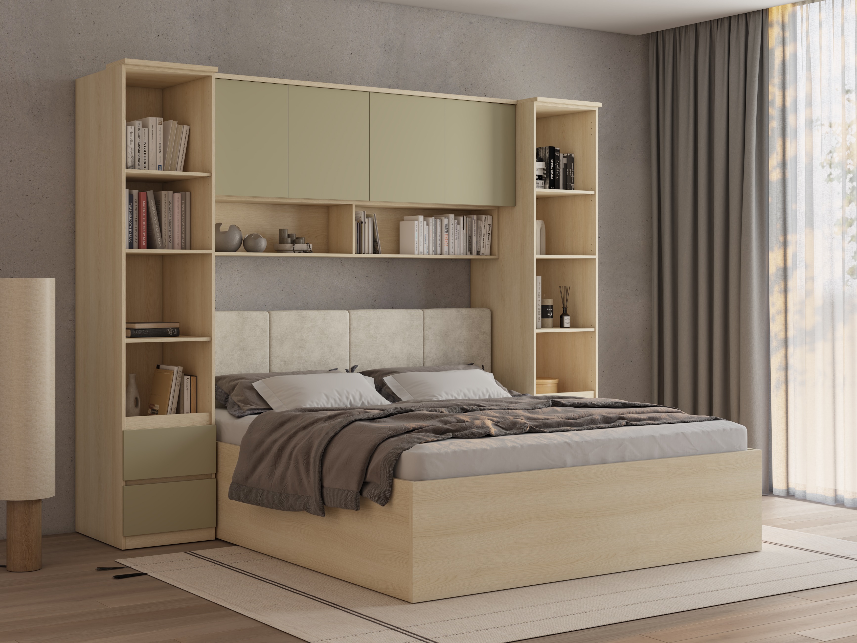 Set za spavaću sobu Nolcala 124 (Hrast + Eukaliptus)