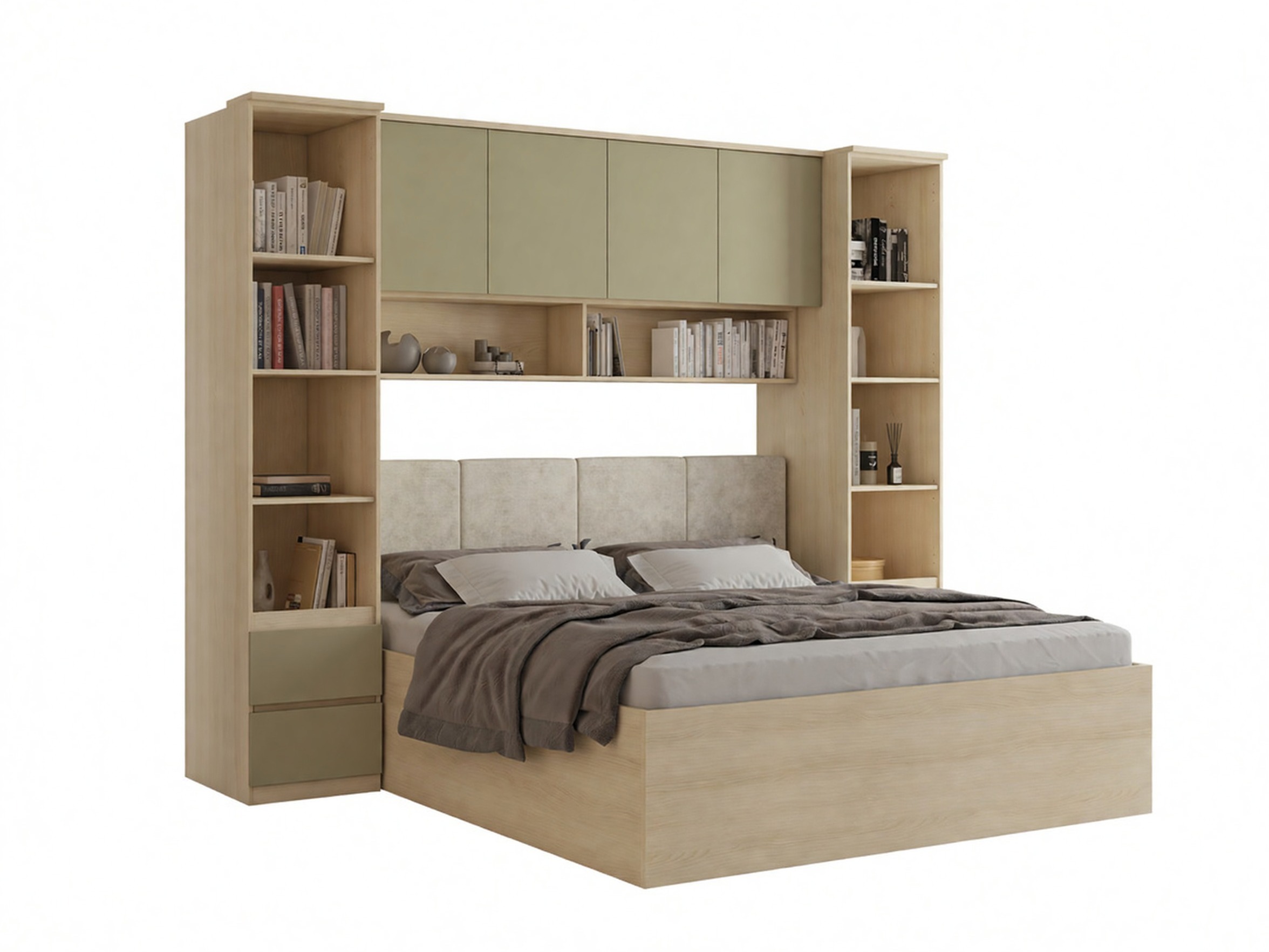 Set za spavaću sobu Nolcala 124 (Hrast + Eukaliptus)